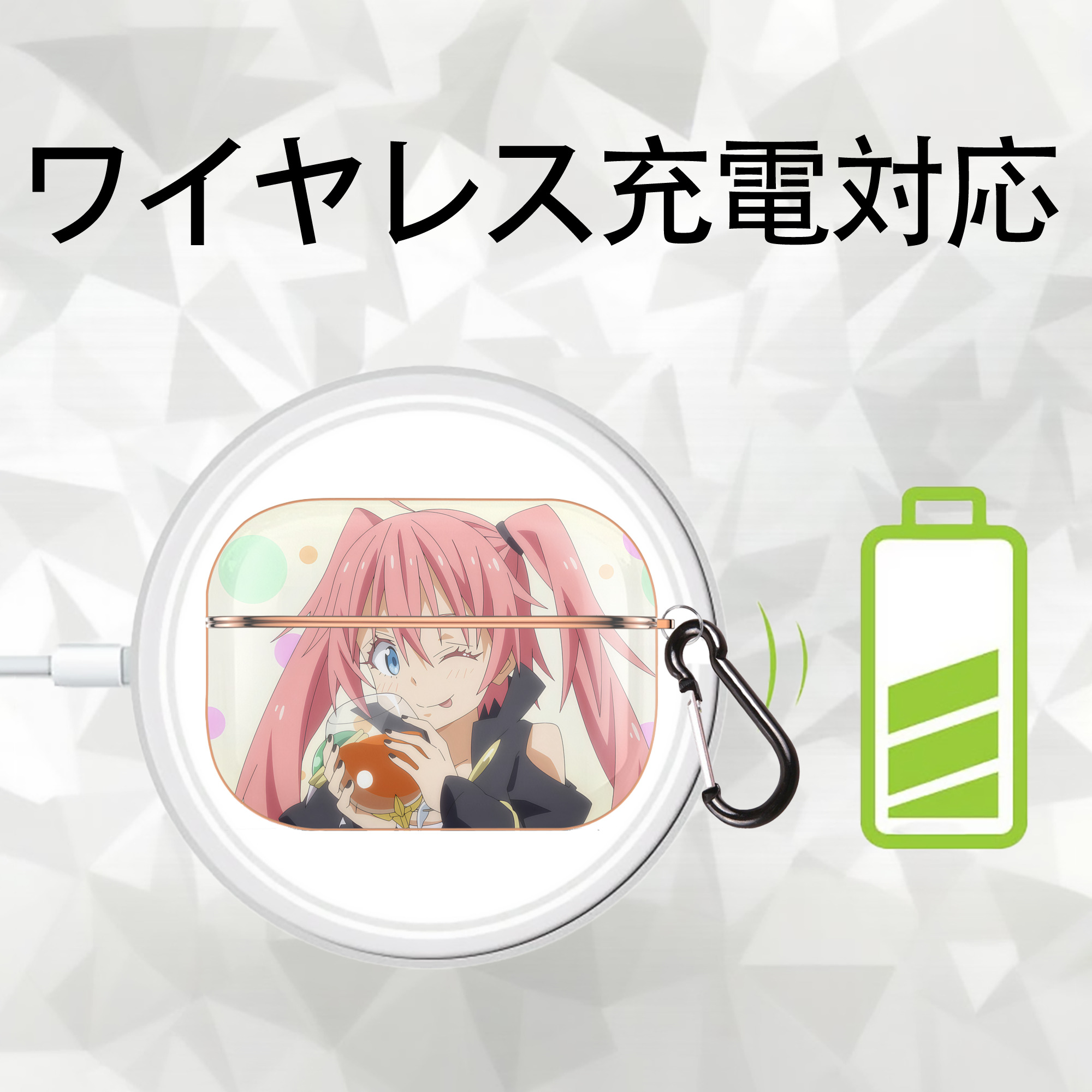 転スラ Regarding Reincarnated to Slime 【AirPods Pro用】ハードシェル保護ケース｜耐衝撃・防指紋・カラビナ付き商品仕様