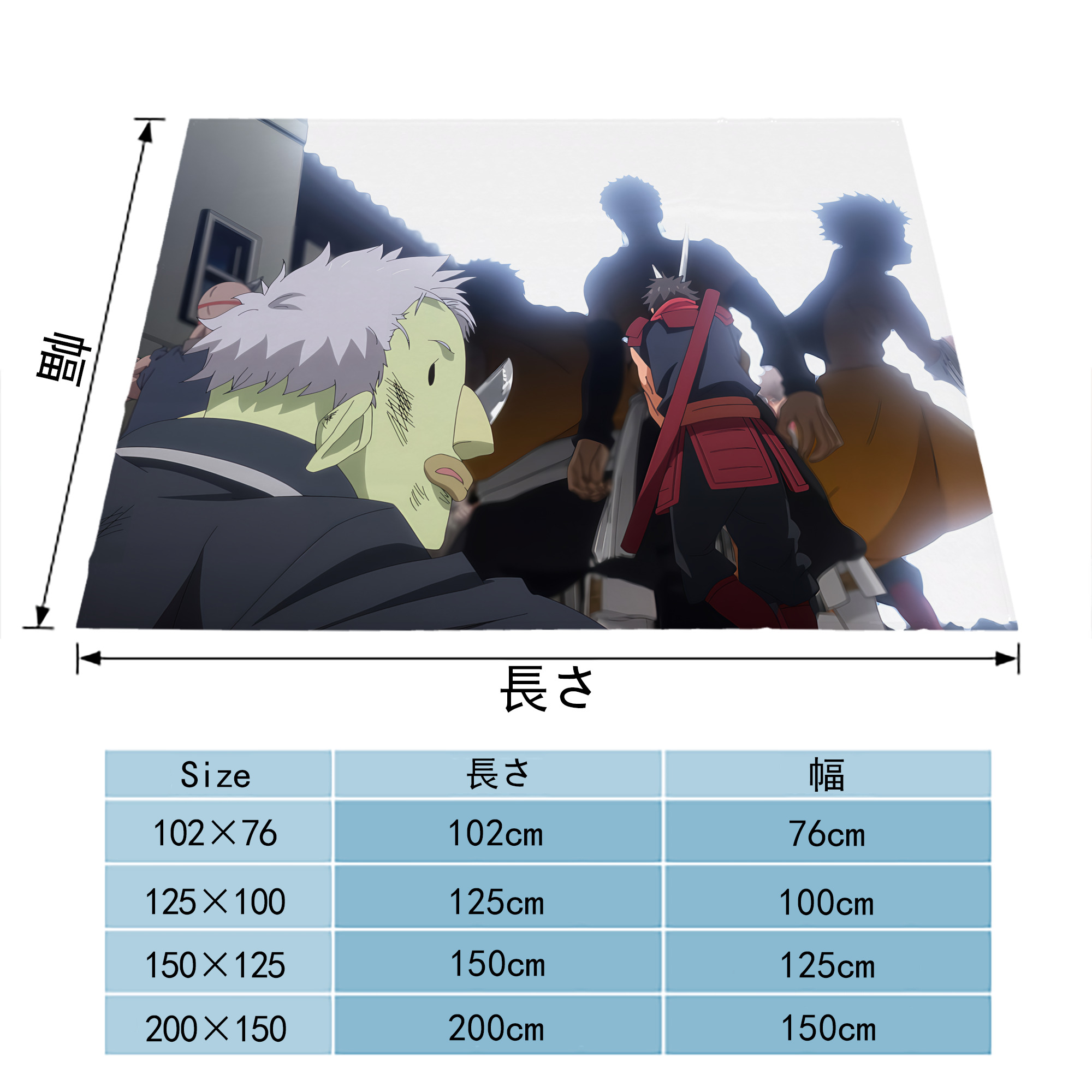 転スラ Regarding Reincarnated to Slime フランネルブランケット・多サイズ対応（横型）