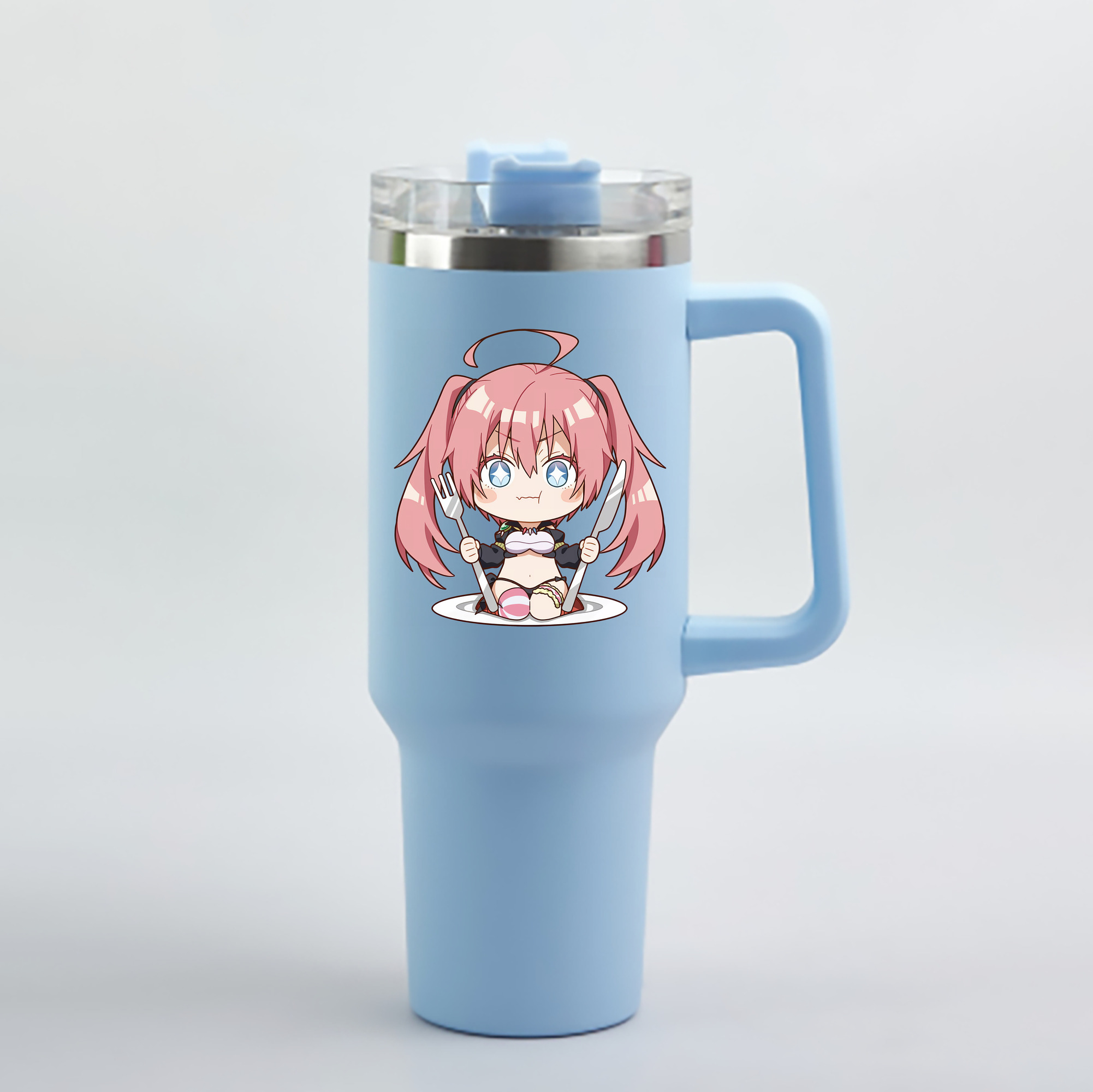 （画像用） 転スラ Regarding Reincarnated to Slime 1200mL車用タンブラー - クリスタルステッカー（プラスチックストロー付き）