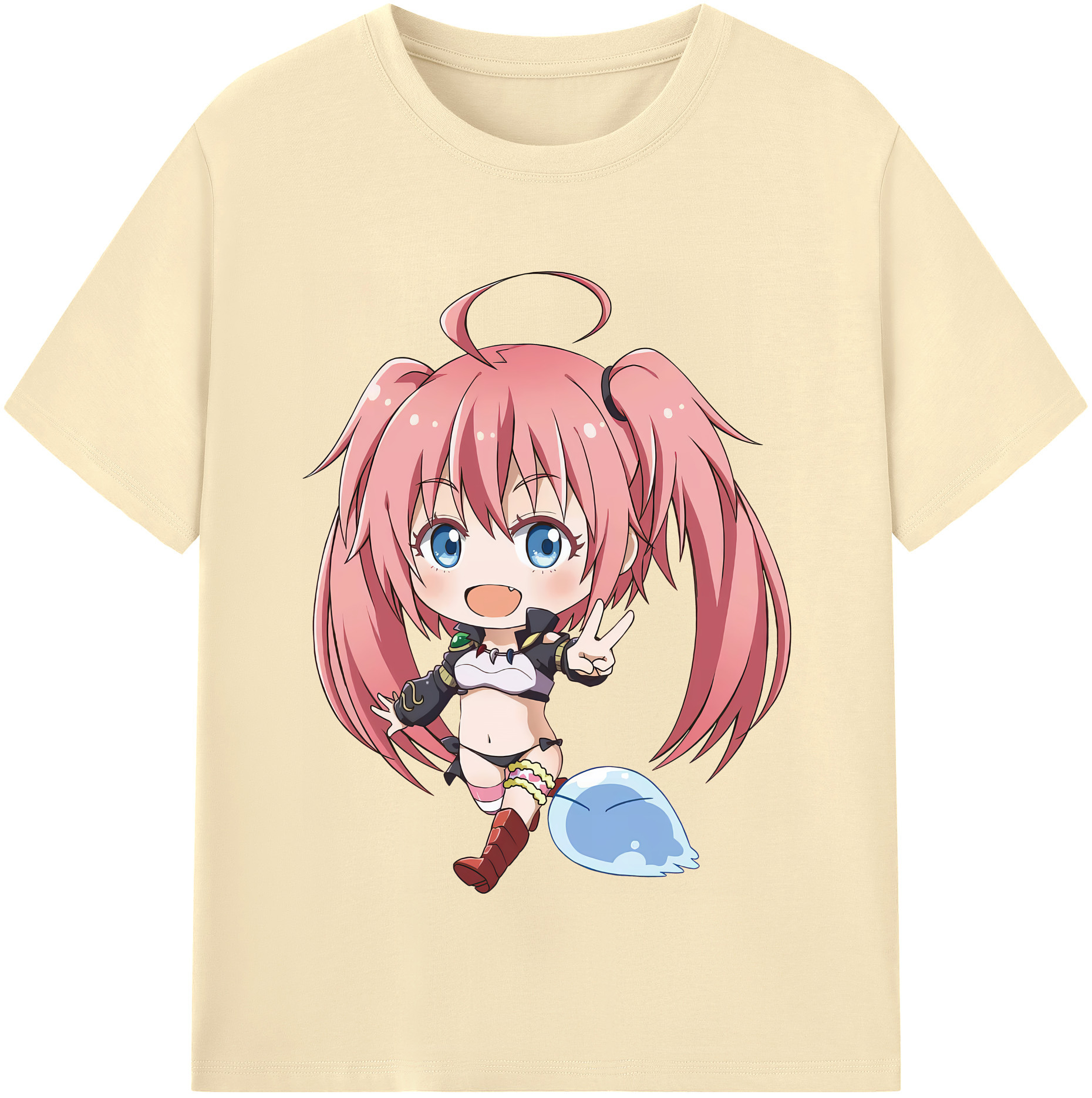 （画像用） 転スラ Regarding Reincarnated to Slime 綿100％半袖Tシャツ（フロントプリント）