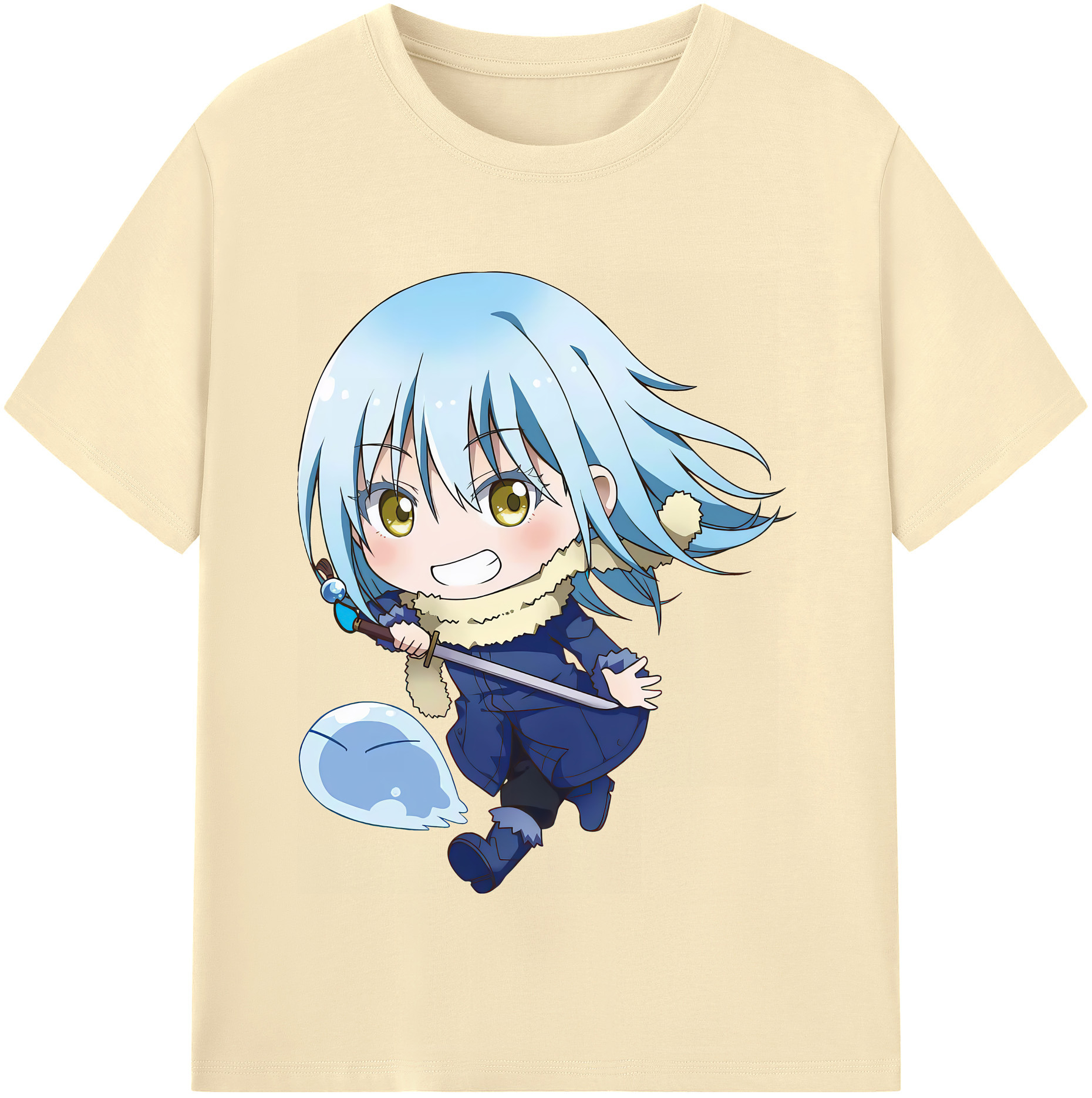 （画像用） 転スラ Regarding Reincarnated to Slime 綿100％半袖Tシャツ（フロントプリント）