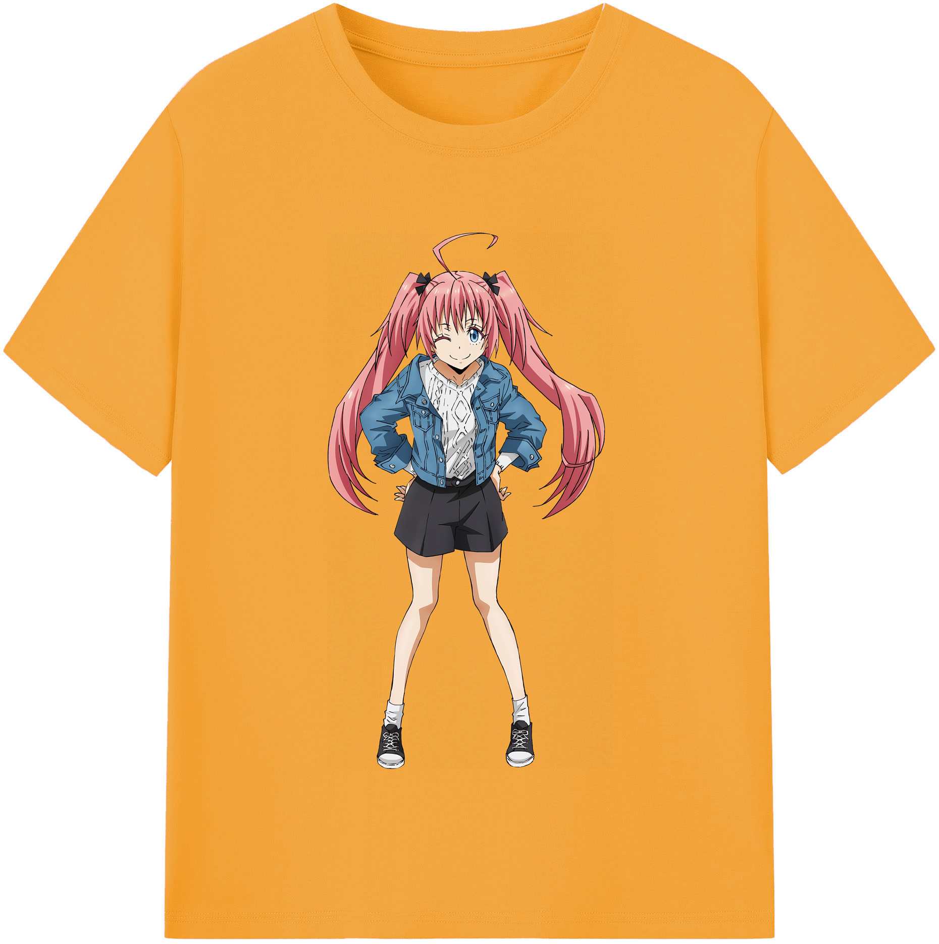 （画像用） 転スラ Regarding Reincarnated to Slime 綿100％半袖Tシャツ（フロントプリント）