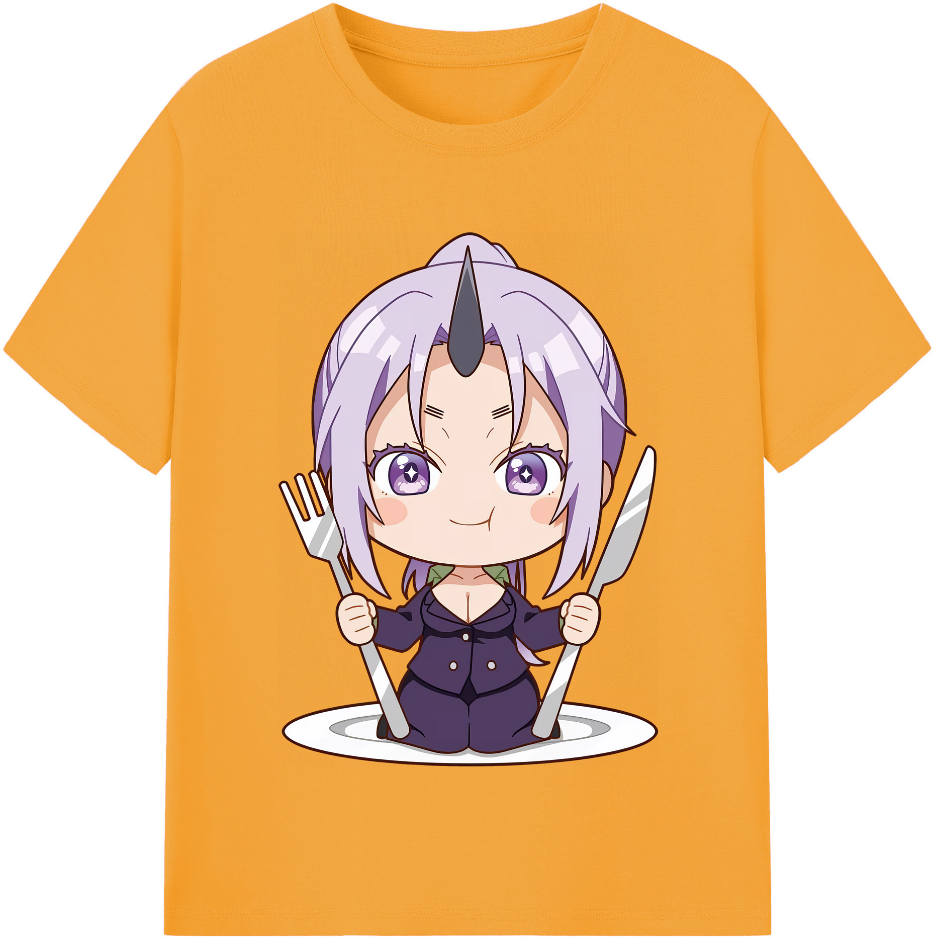 （画像用） 転スラ Regarding Reincarnated to Slime 綿100％半袖Tシャツ（フロントプリント）