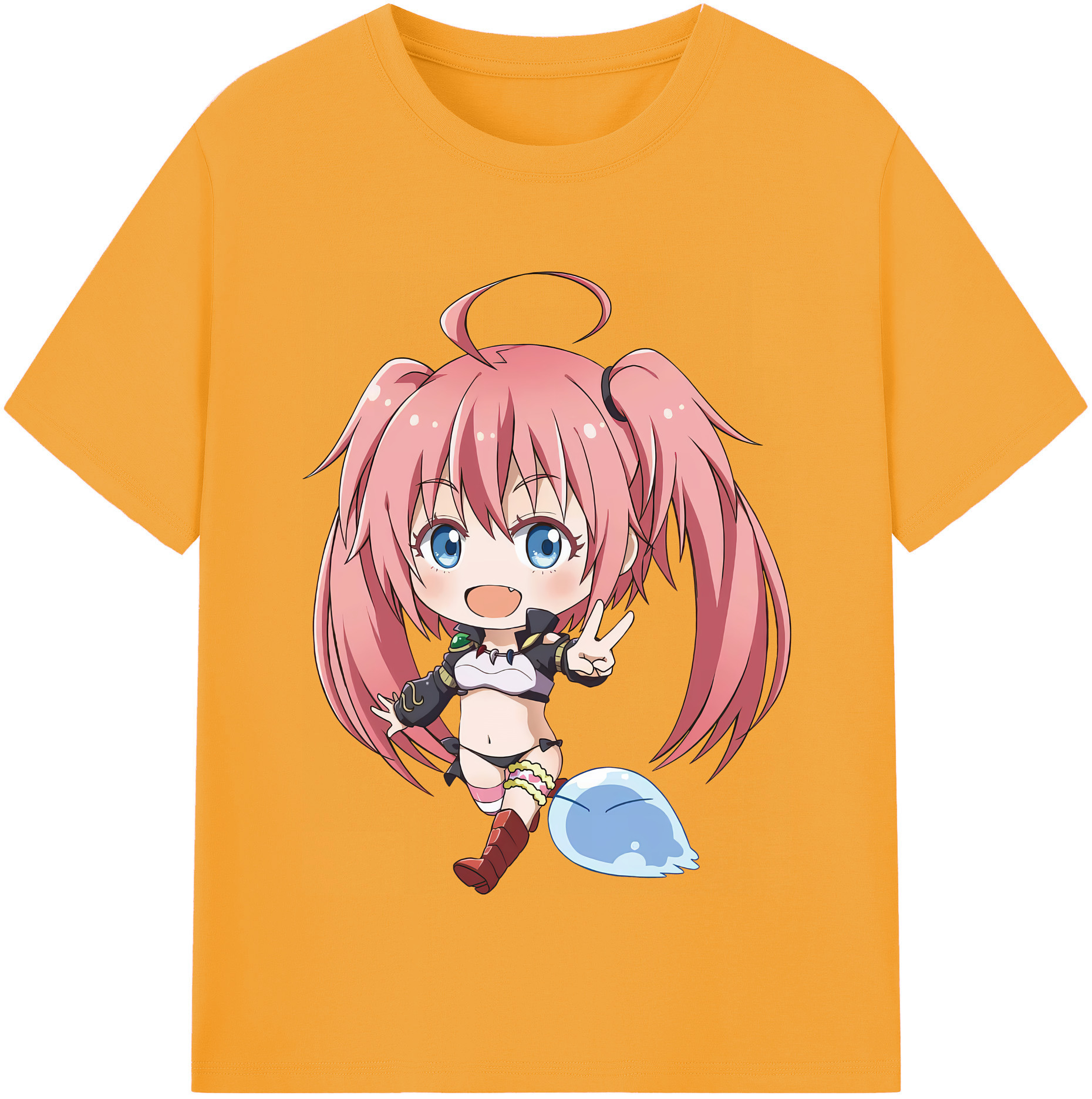 （画像用） 転スラ Regarding Reincarnated to Slime 綿100％半袖Tシャツ（フロントプリント）