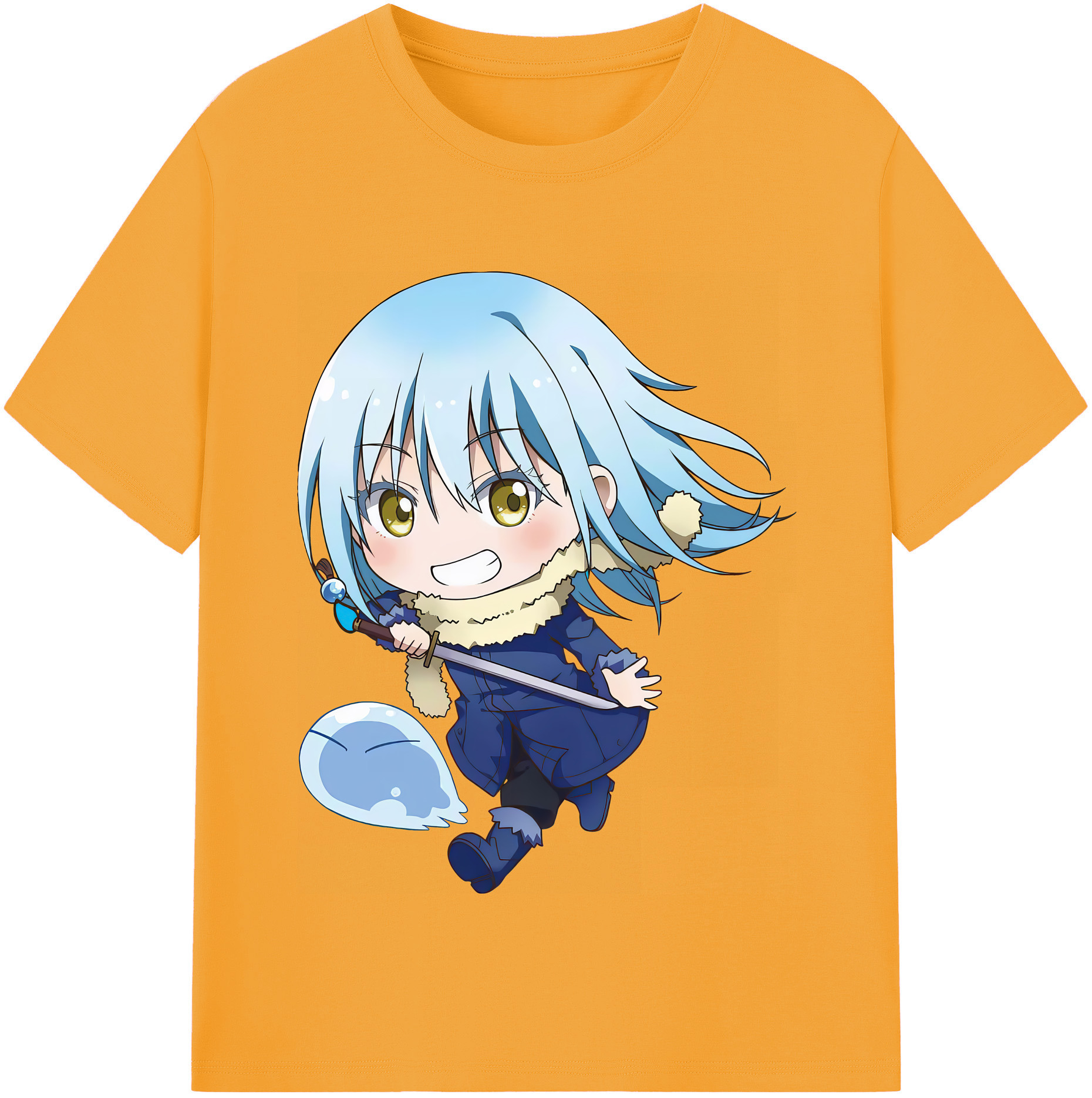 （画像用） 転スラ Regarding Reincarnated to Slime 綿100％半袖Tシャツ（フロントプリント）