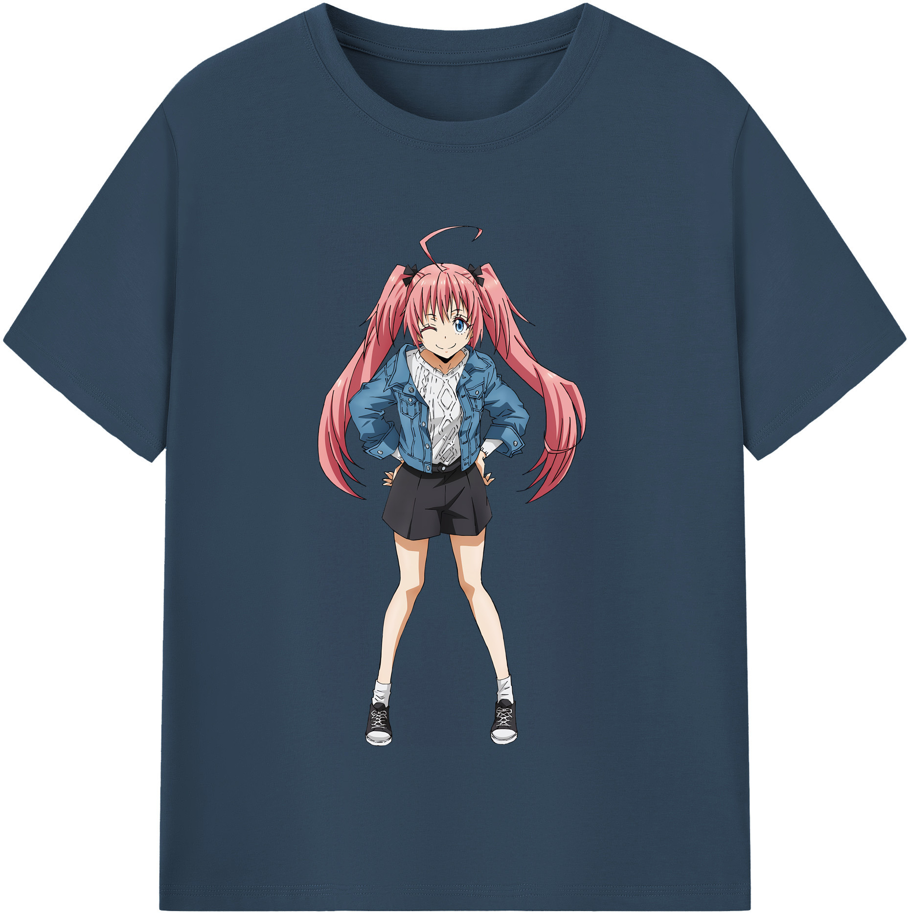 （画像用） 転スラ Regarding Reincarnated to Slime 綿100％半袖Tシャツ（フロントプリント）