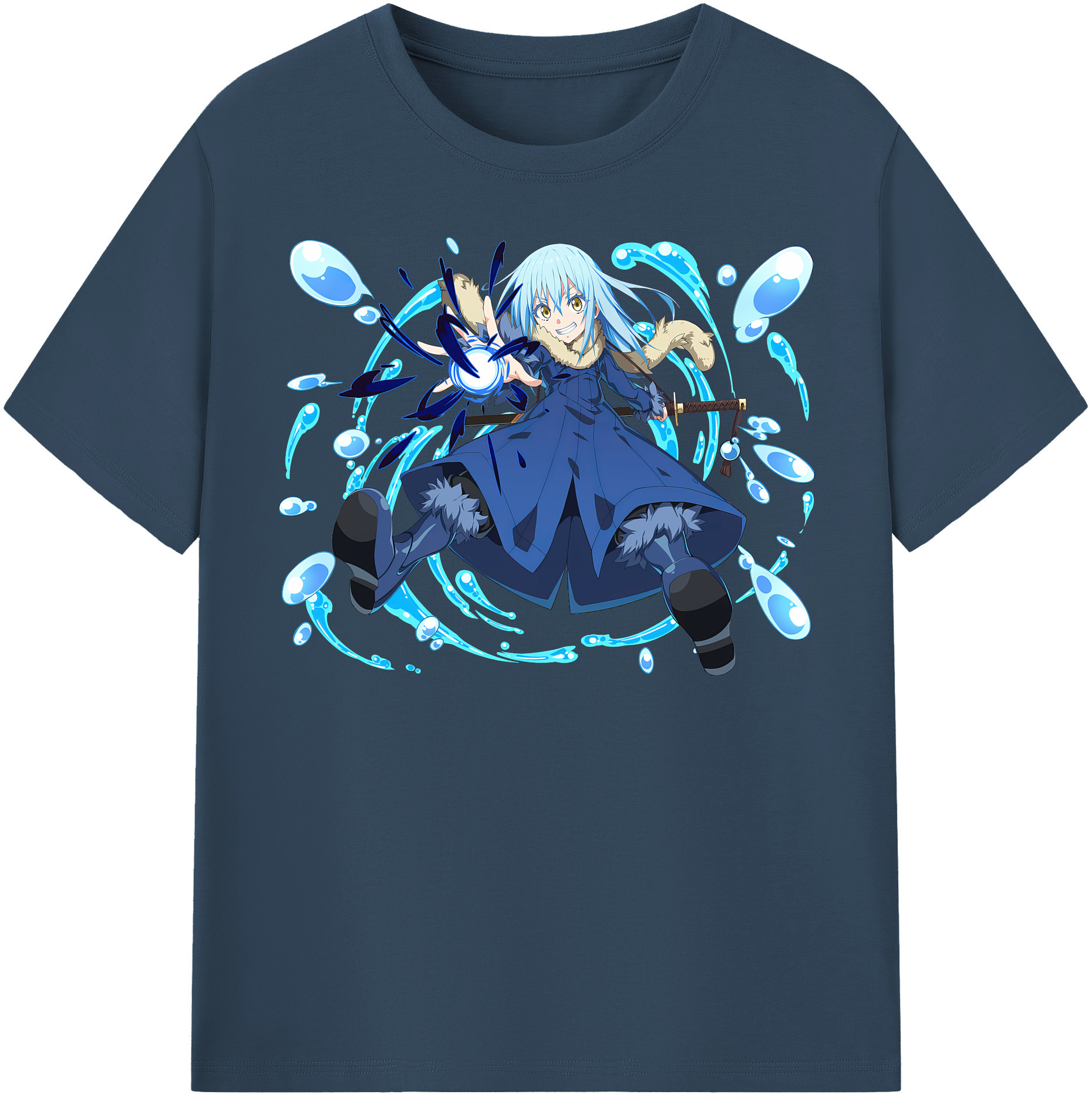 （画像用） 転スラ Regarding Reincarnated to Slime 綿100％半袖Tシャツ（フロントプリント）