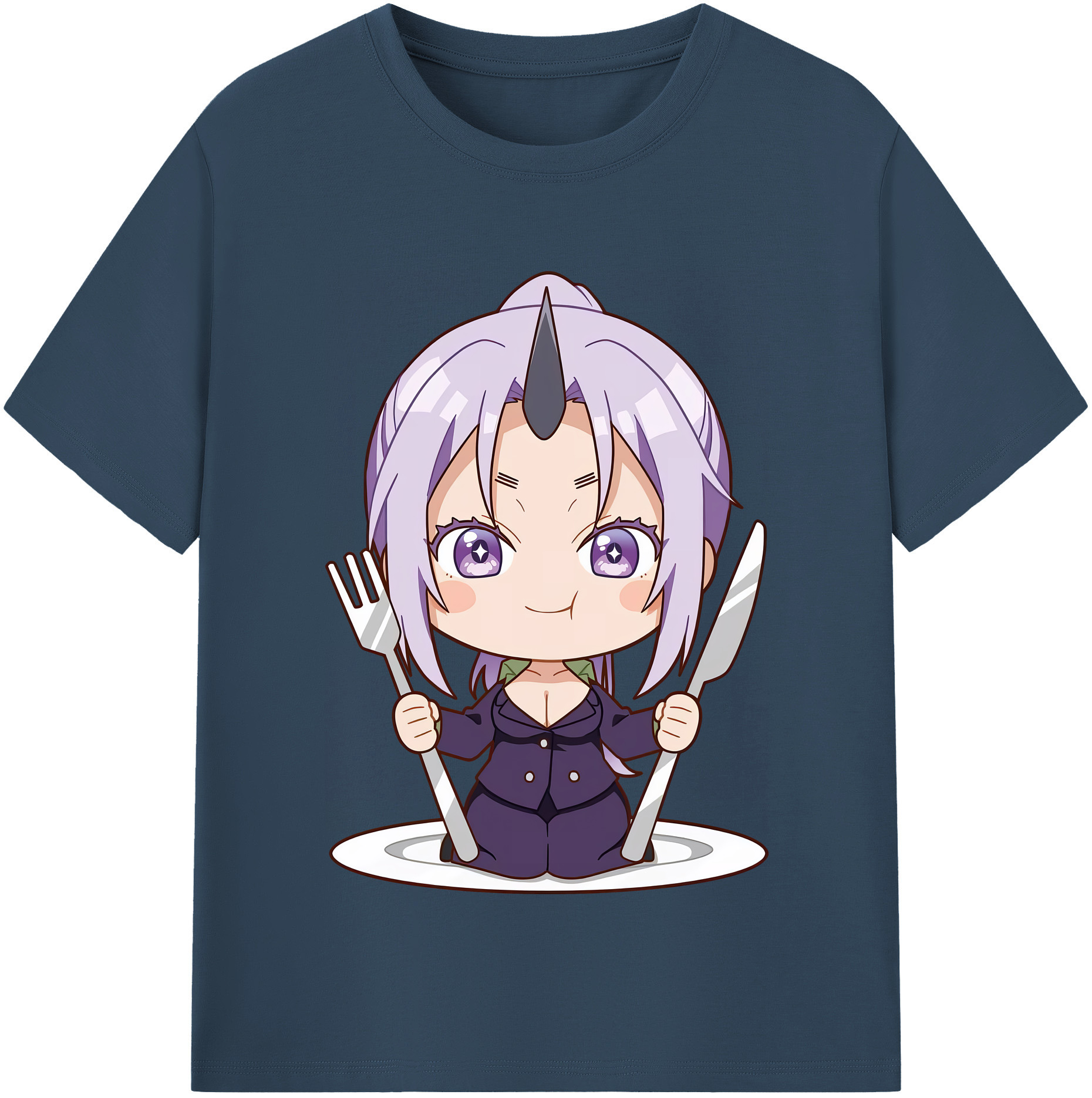 （画像用） 転スラ Regarding Reincarnated to Slime 綿100％半袖Tシャツ（フロントプリント）
