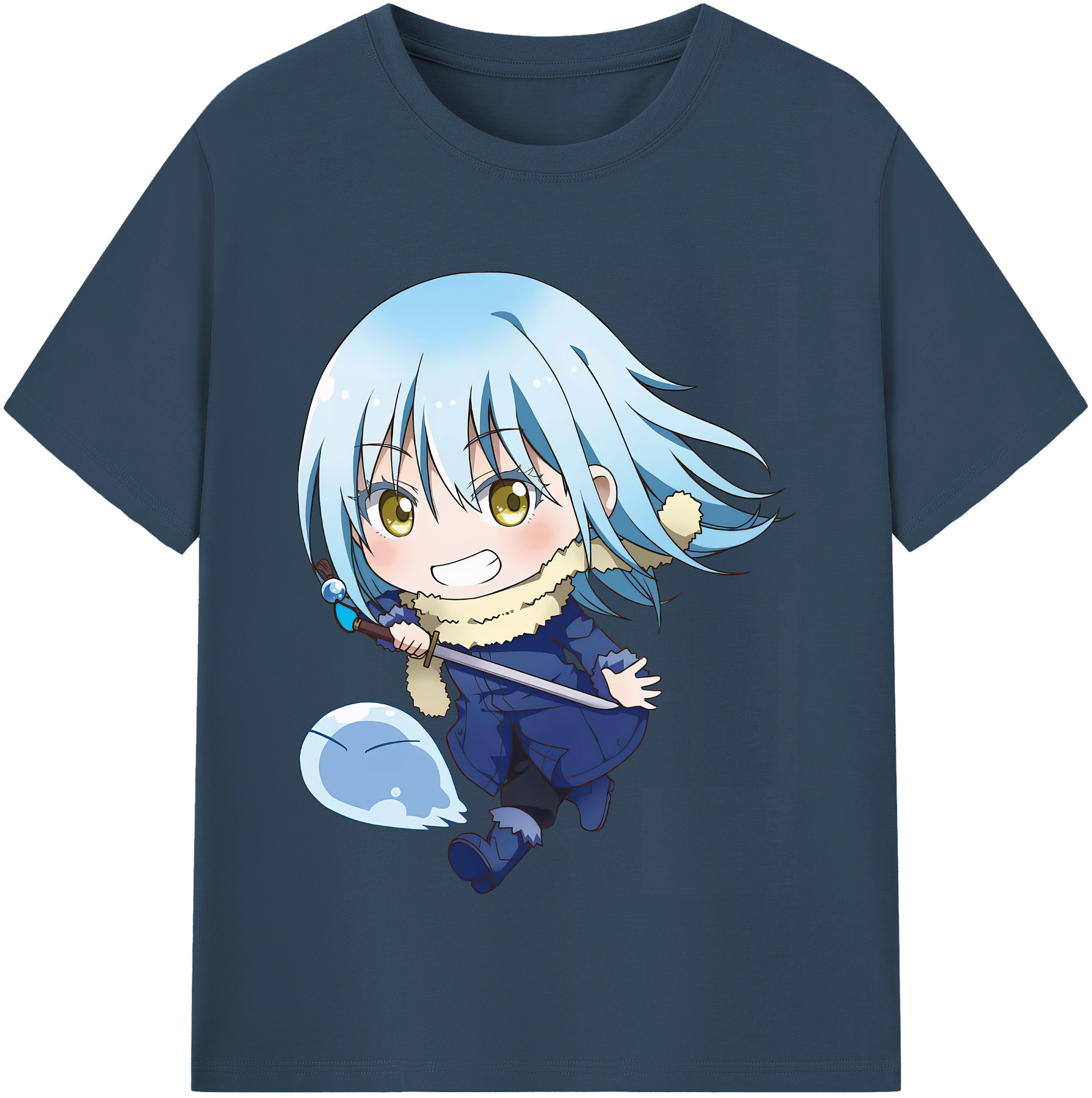 （画像用） 転スラ Regarding Reincarnated to Slime 綿100％半袖Tシャツ（フロントプリント）