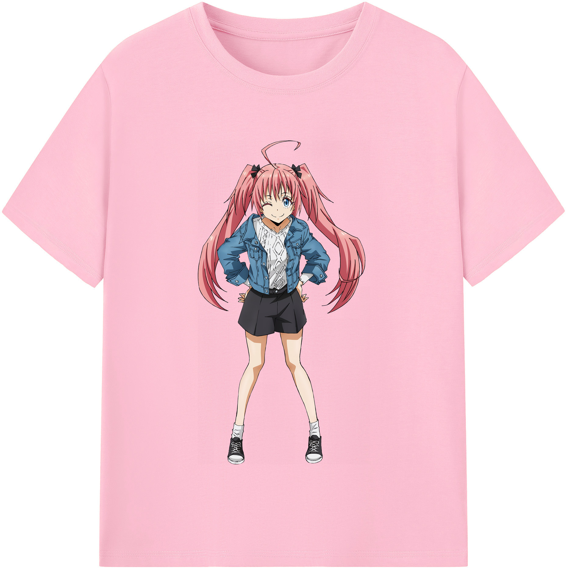 （画像用） 転スラ Regarding Reincarnated to Slime 綿100％半袖Tシャツ（フロントプリント）