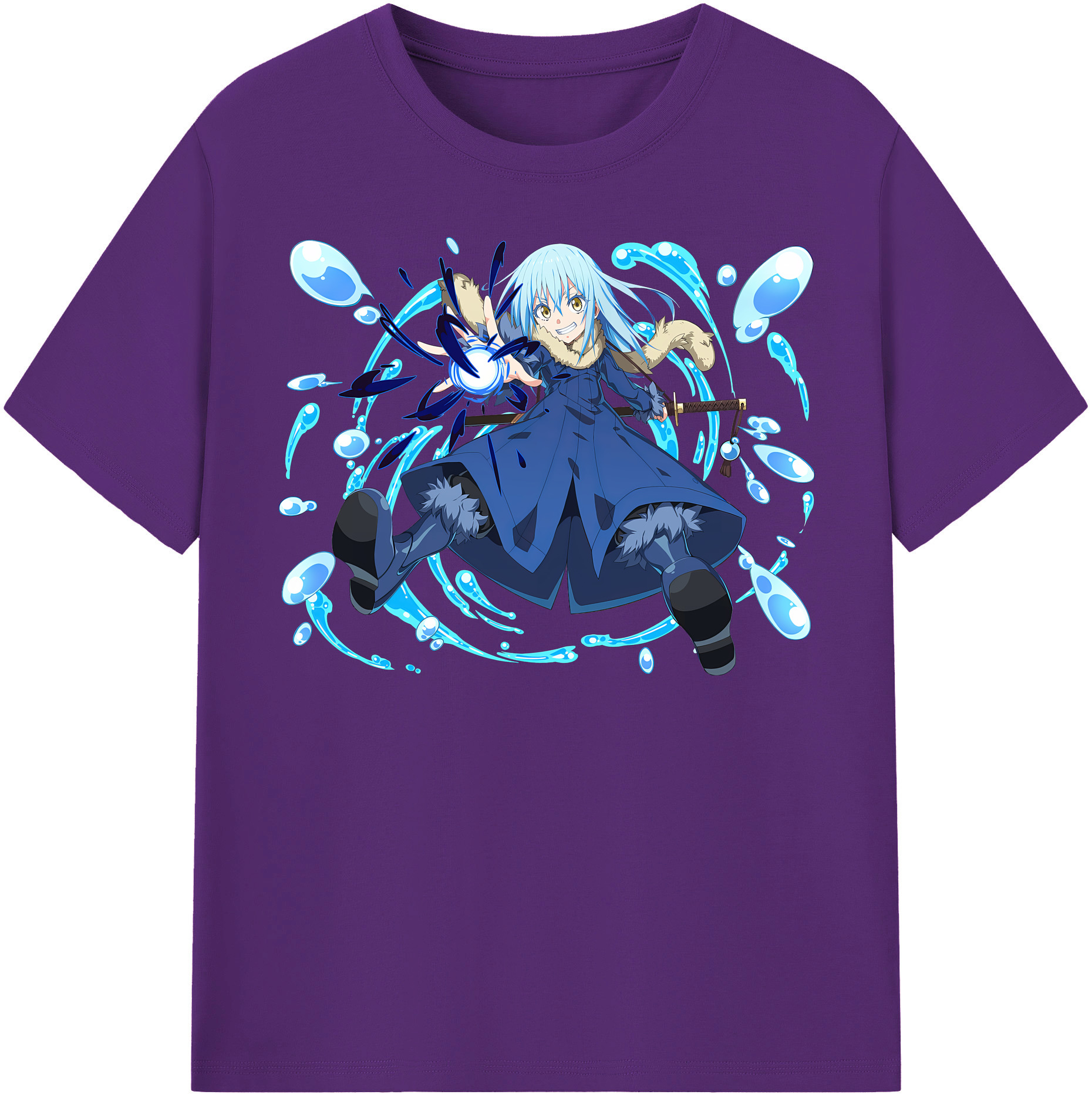 （画像用） 転スラ Regarding Reincarnated to Slime 綿100％半袖Tシャツ（フロントプリント）