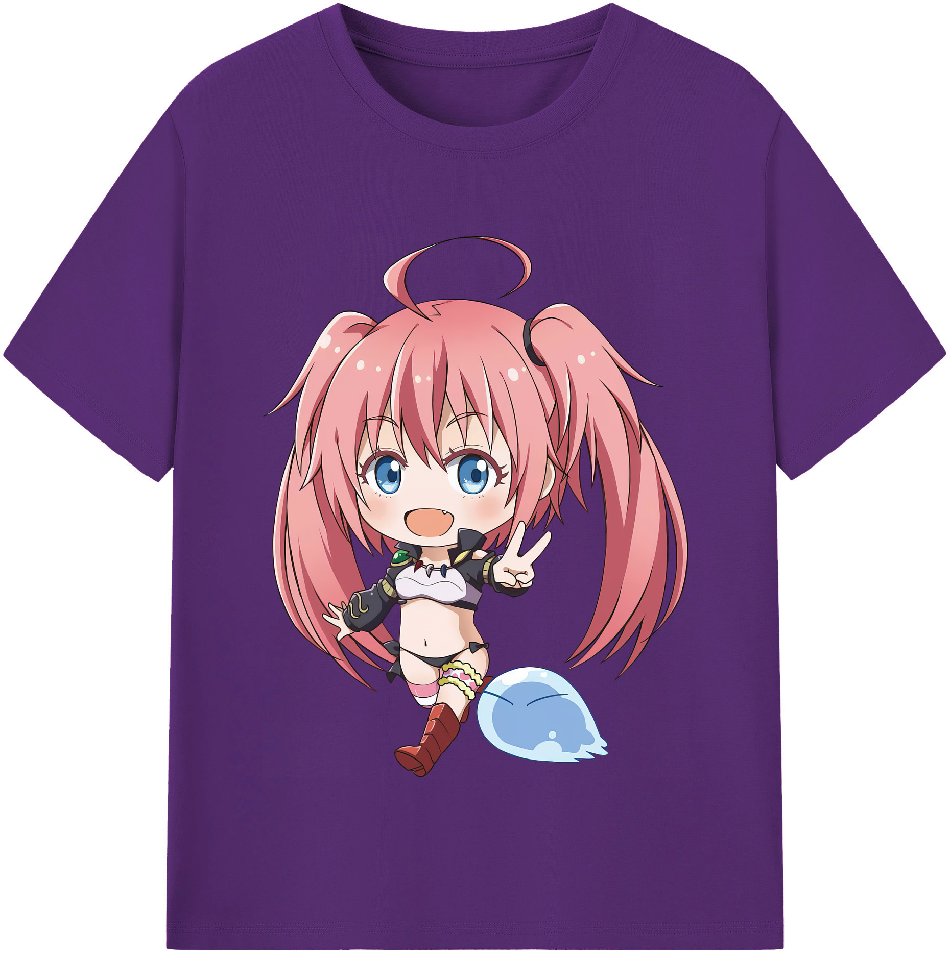 （画像用） 転スラ Regarding Reincarnated to Slime 綿100％半袖Tシャツ（フロントプリント）