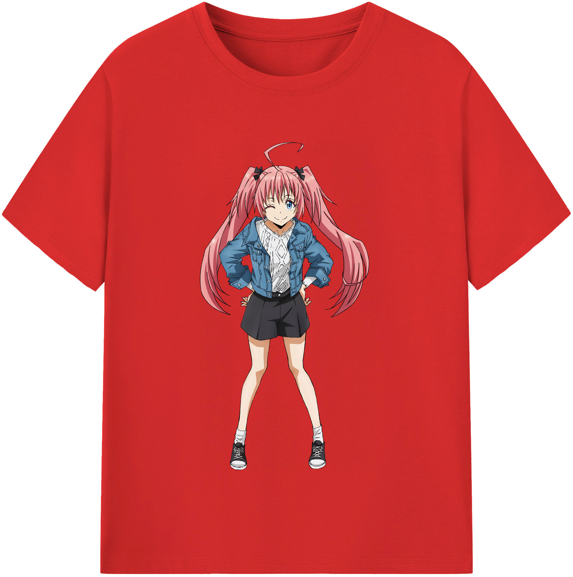 （画像用） 転スラ Regarding Reincarnated to Slime 綿100％半袖Tシャツ（フロントプリント）