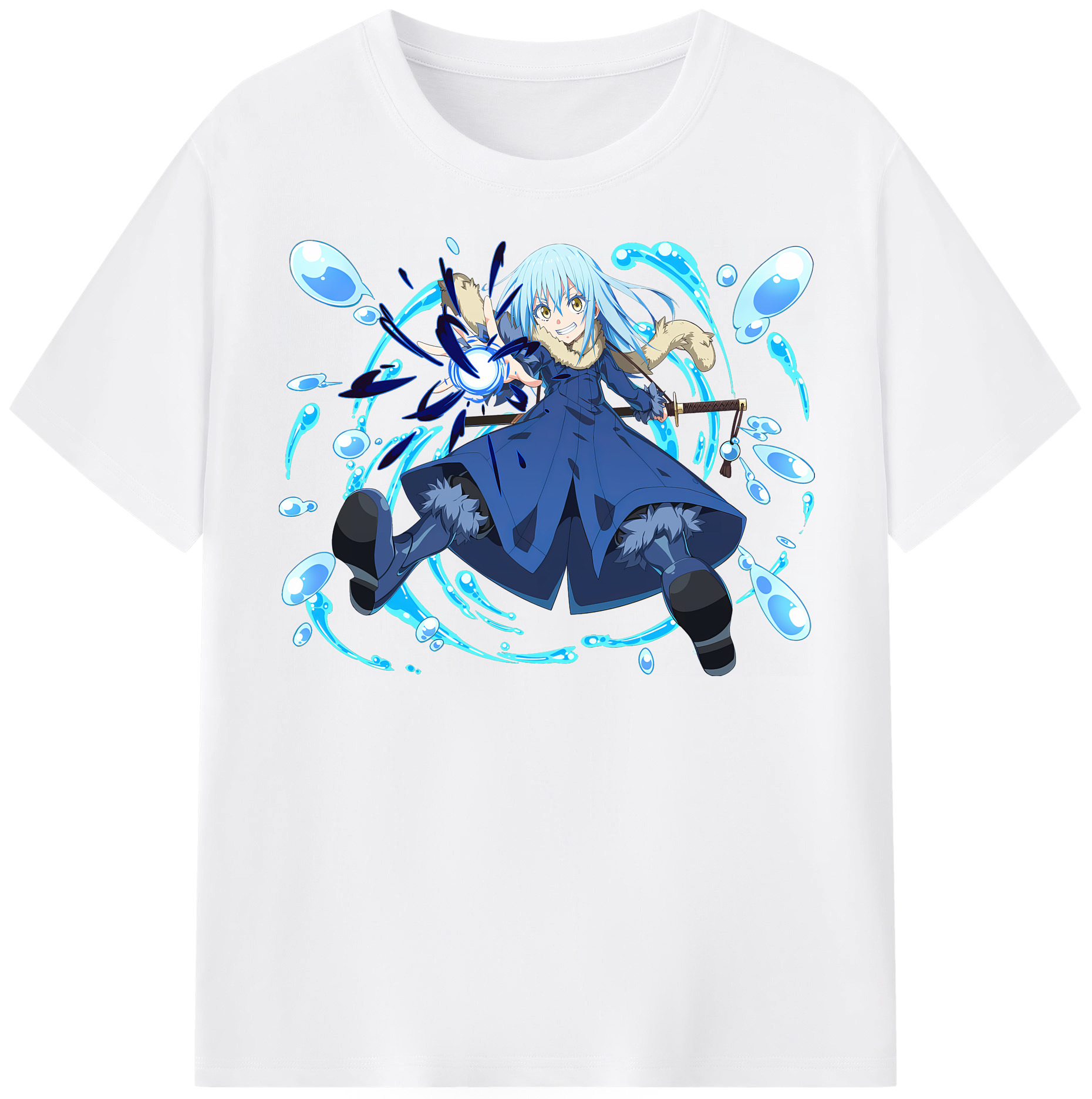 （画像用） 転スラ Regarding Reincarnated to Slime 綿100％半袖Tシャツ（フロントプリント）