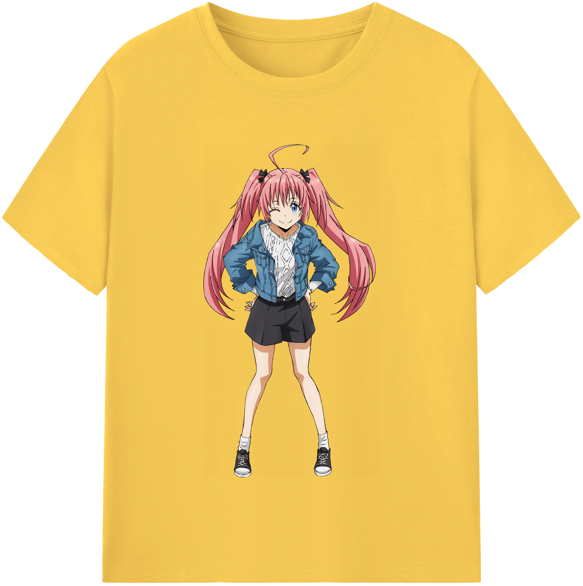 （画像用） 転スラ Regarding Reincarnated to Slime 綿100％半袖Tシャツ（フロントプリント）