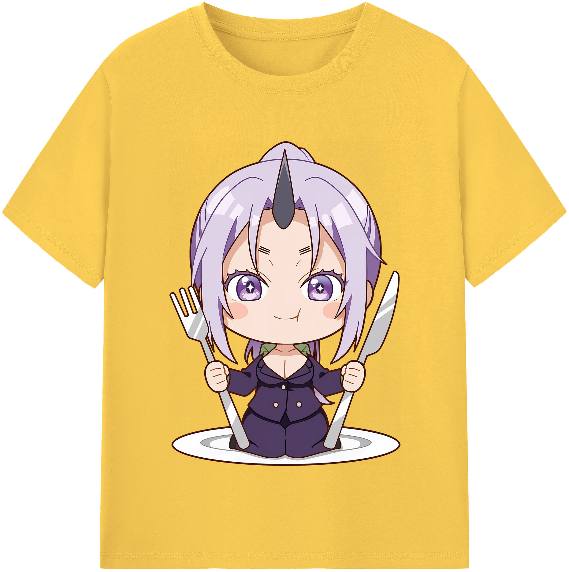 （画像用） 転スラ Regarding Reincarnated to Slime 綿100％半袖Tシャツ（フロントプリント）