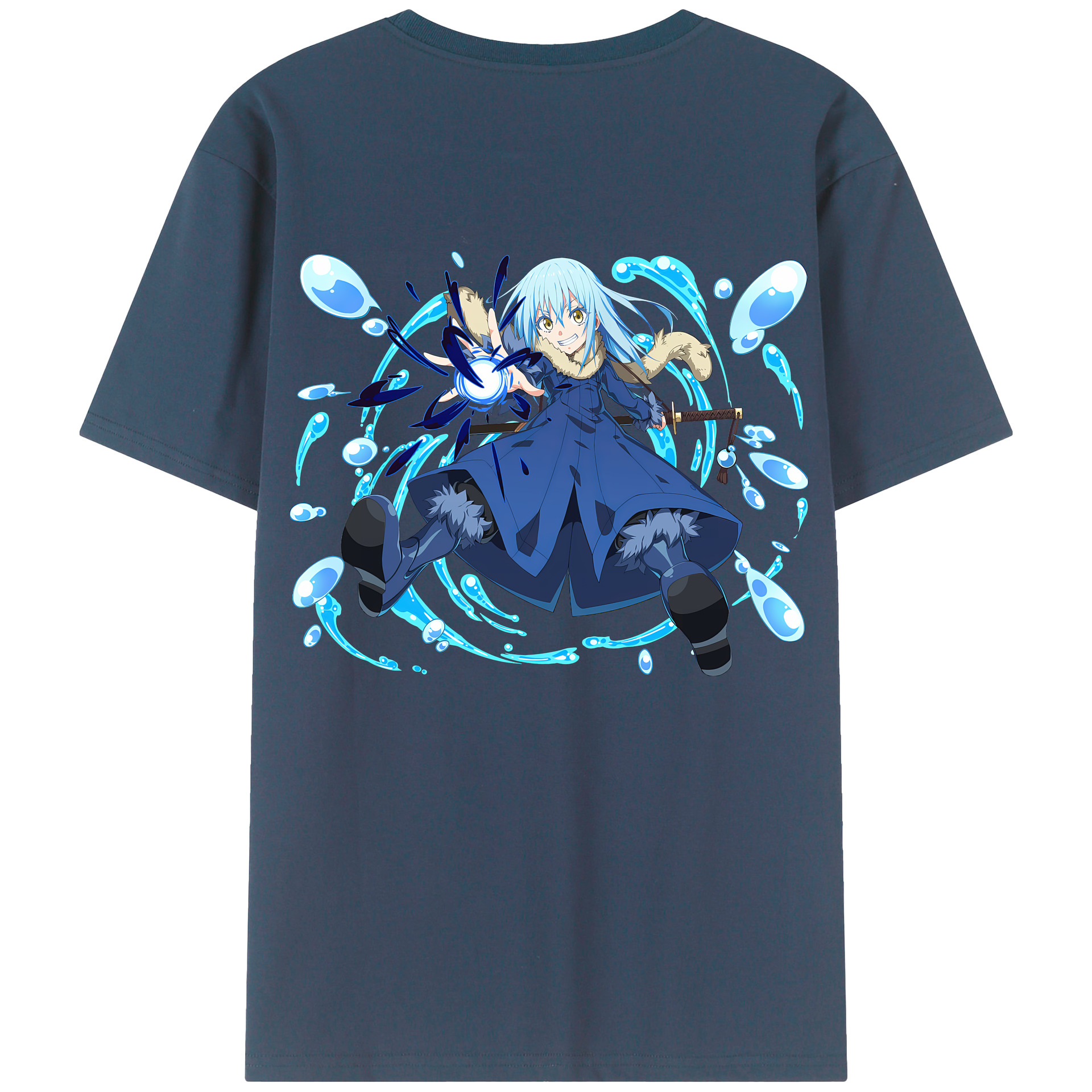 （画像用） 転スラ Regarding Reincarnated to Slime 綿100％半袖Tシャツ（背面プリント）