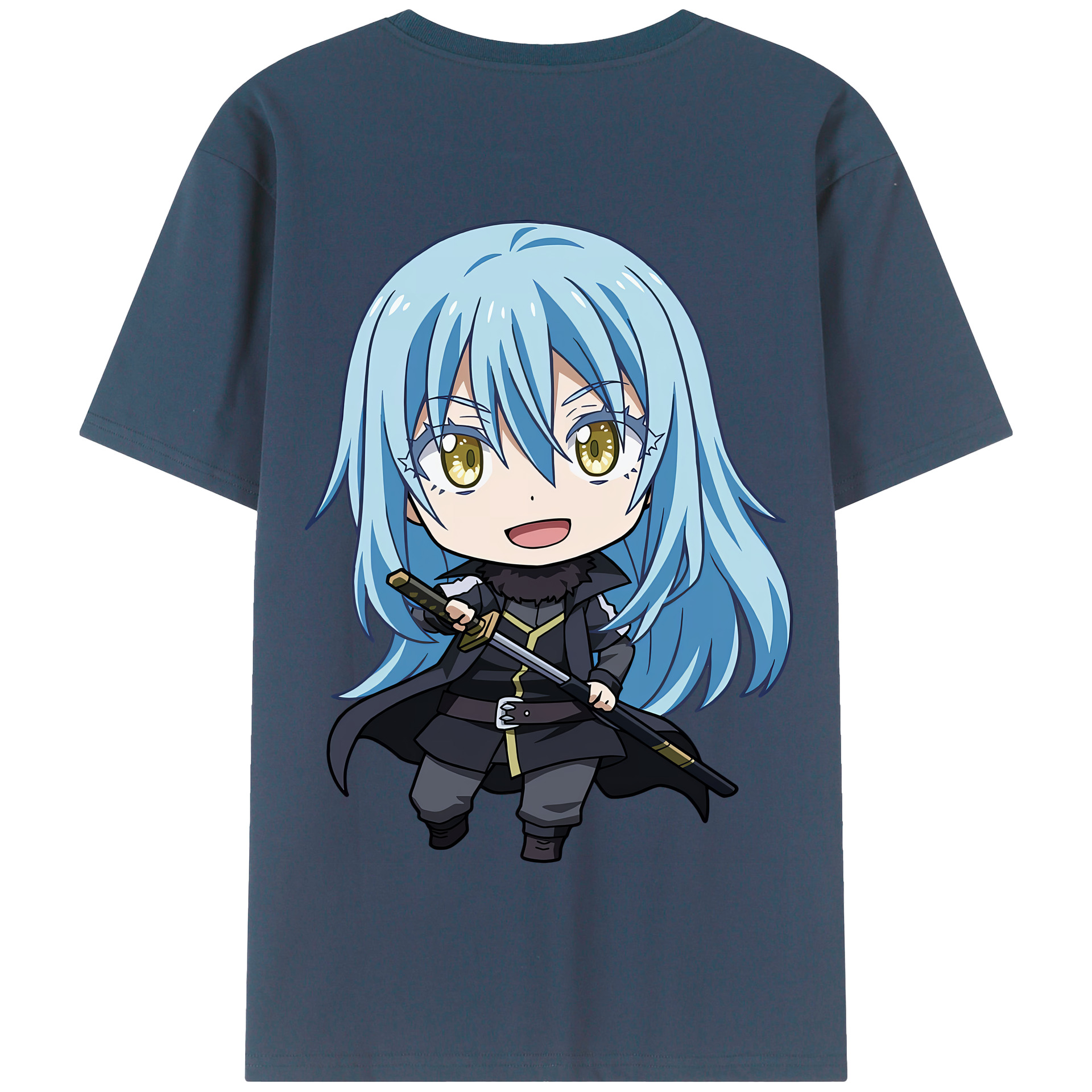 （画像用） 転スラ Regarding Reincarnated to Slime 綿100％半袖Tシャツ（背面プリント）