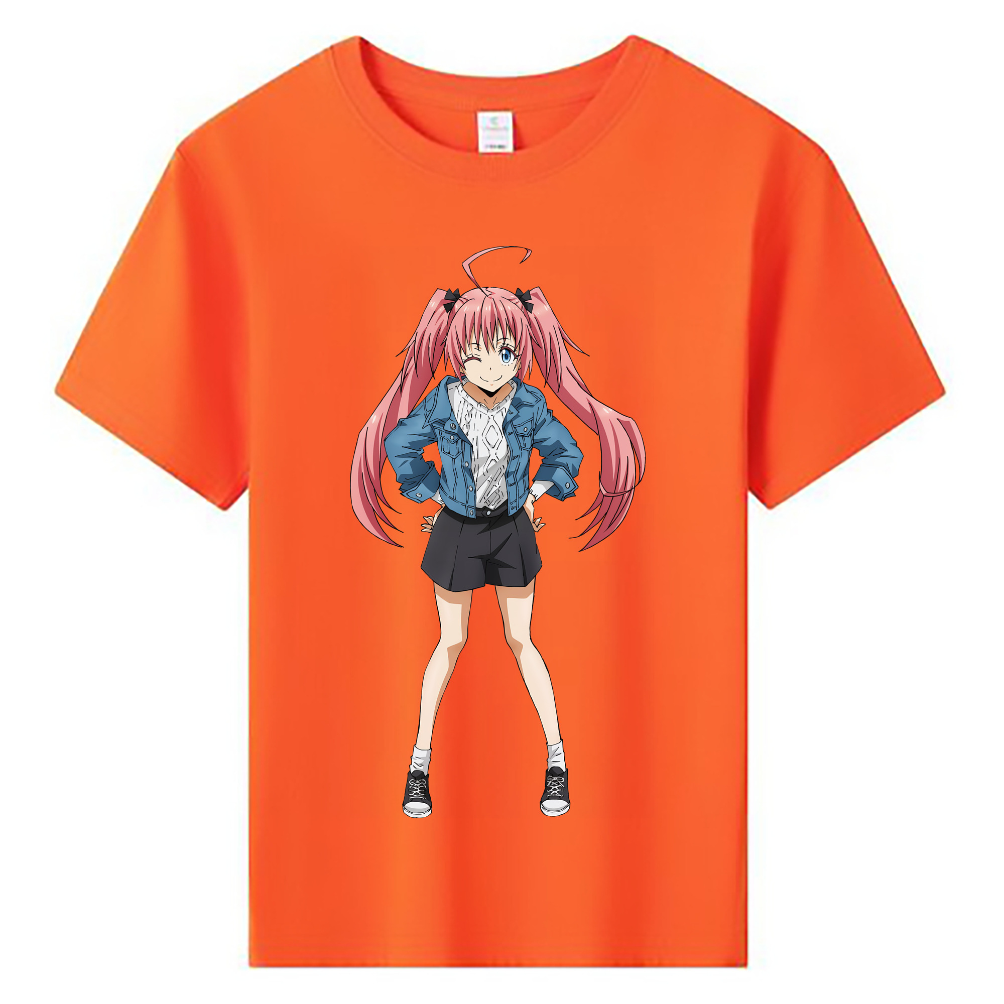 （画像用） 転スラ Regarding Reincarnated to Slime 綿100％キッズTシャツ（フロントプリント）