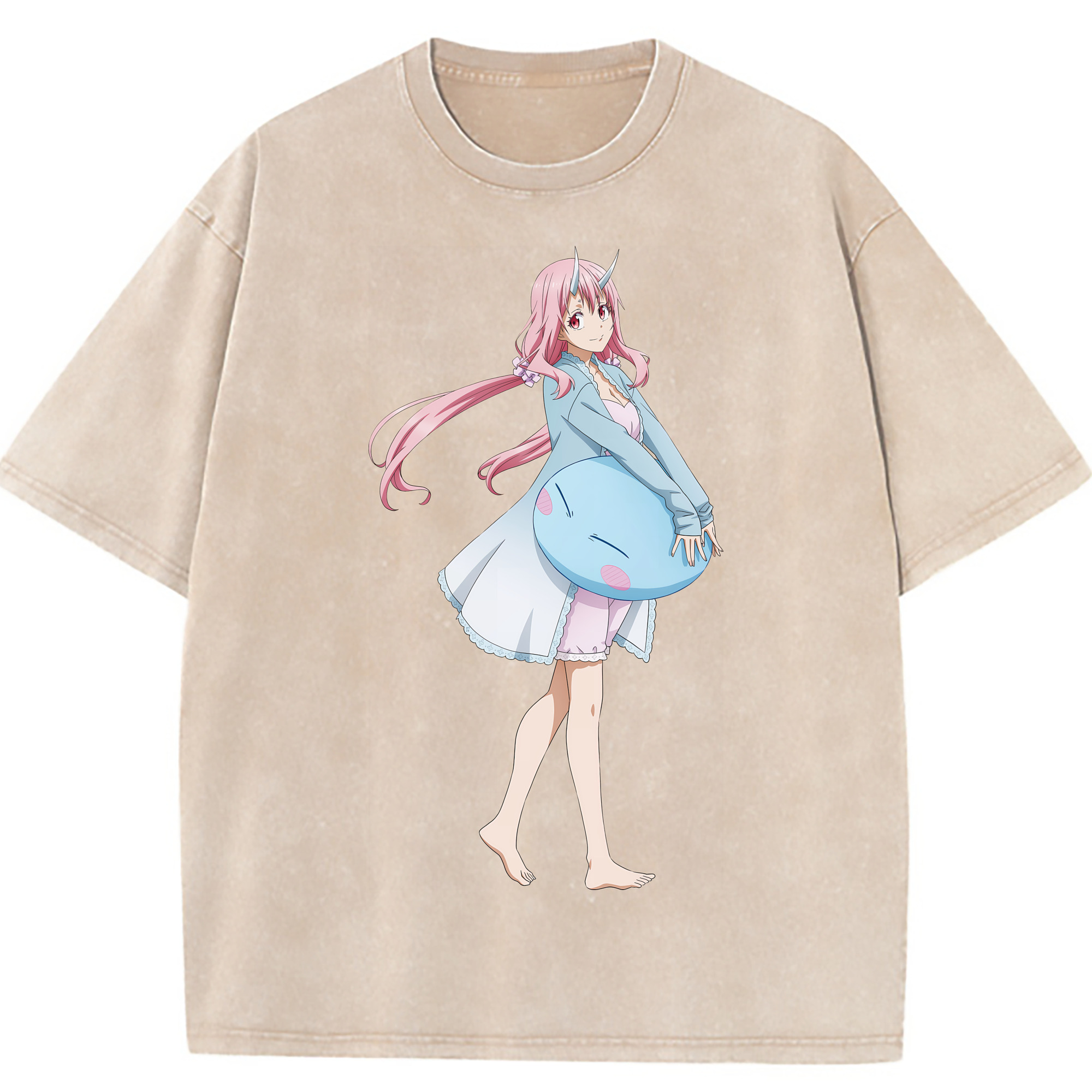 （画像用） 転スラ Regarding Reincarnated to Slime 綿100% ヴィンテージ風 半袖Tシャツ（フロントプリント）