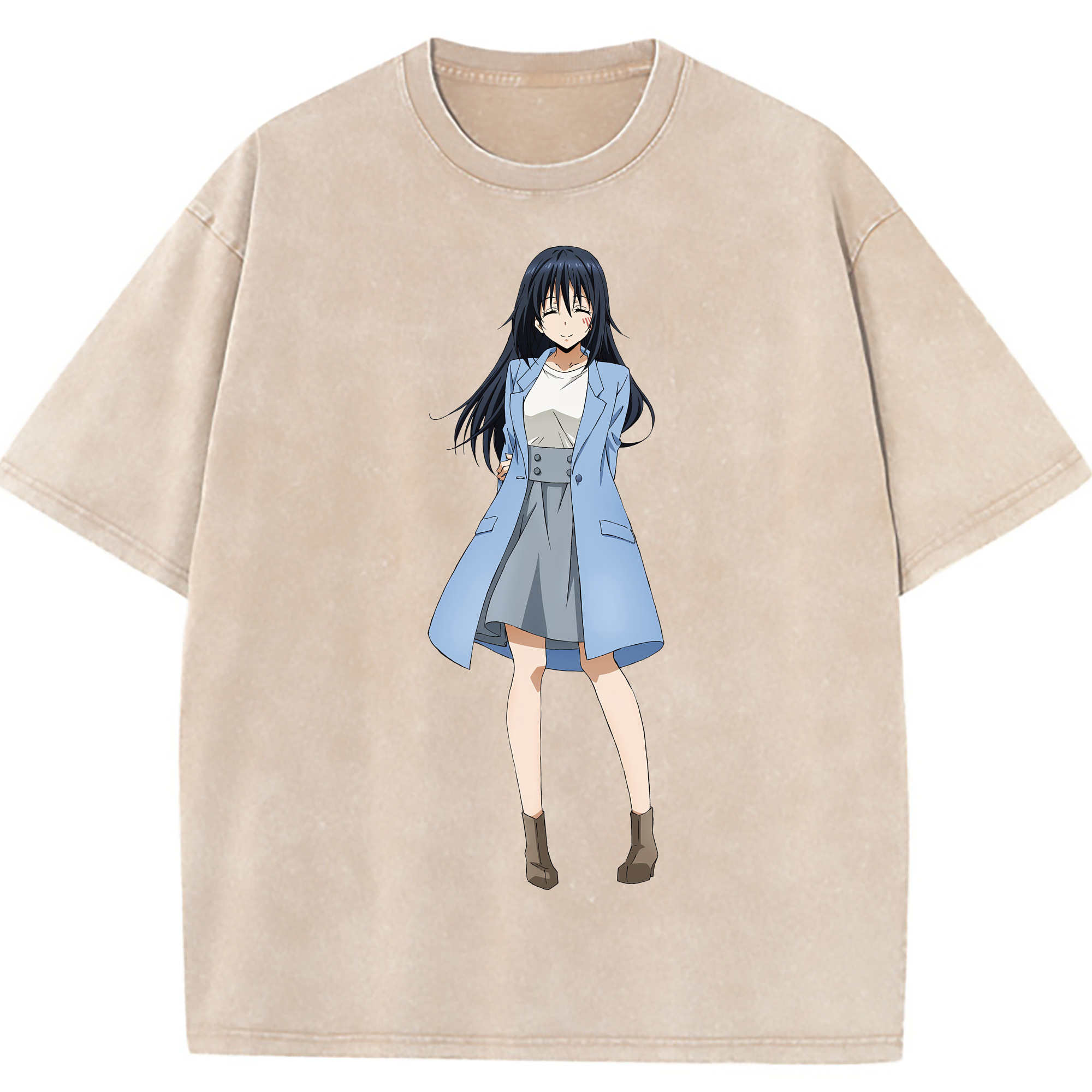 （画像用） 転スラ Regarding Reincarnated to Slime 綿100% ヴィンテージ風 半袖Tシャツ（フロントプリント）