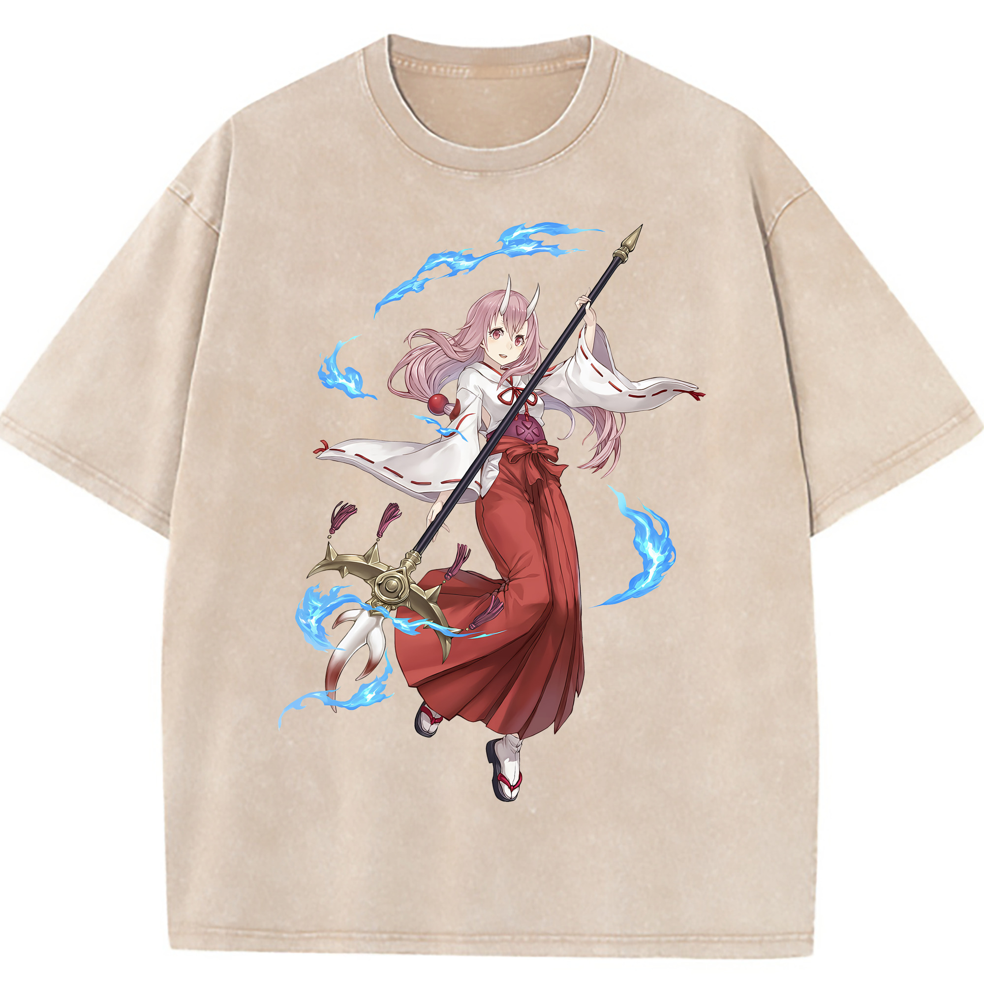 （画像用） 転スラ Regarding Reincarnated to Slime 綿100% ヴィンテージ風 半袖Tシャツ（フロントプリント）