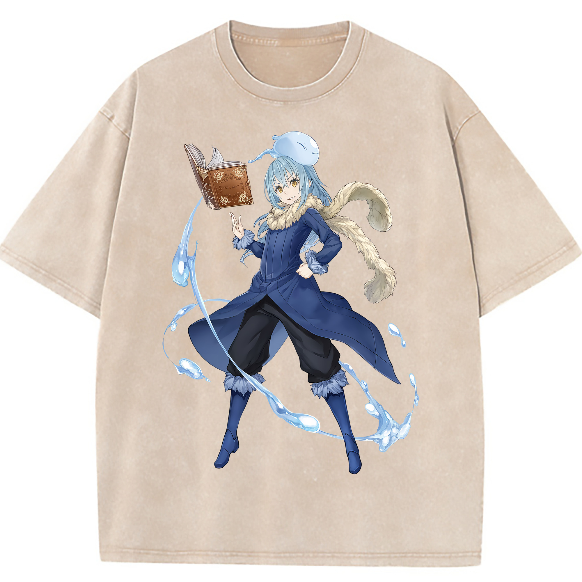 （画像用） 転スラ Regarding Reincarnated to Slime 綿100% ヴィンテージ風 半袖Tシャツ（フロントプリント）