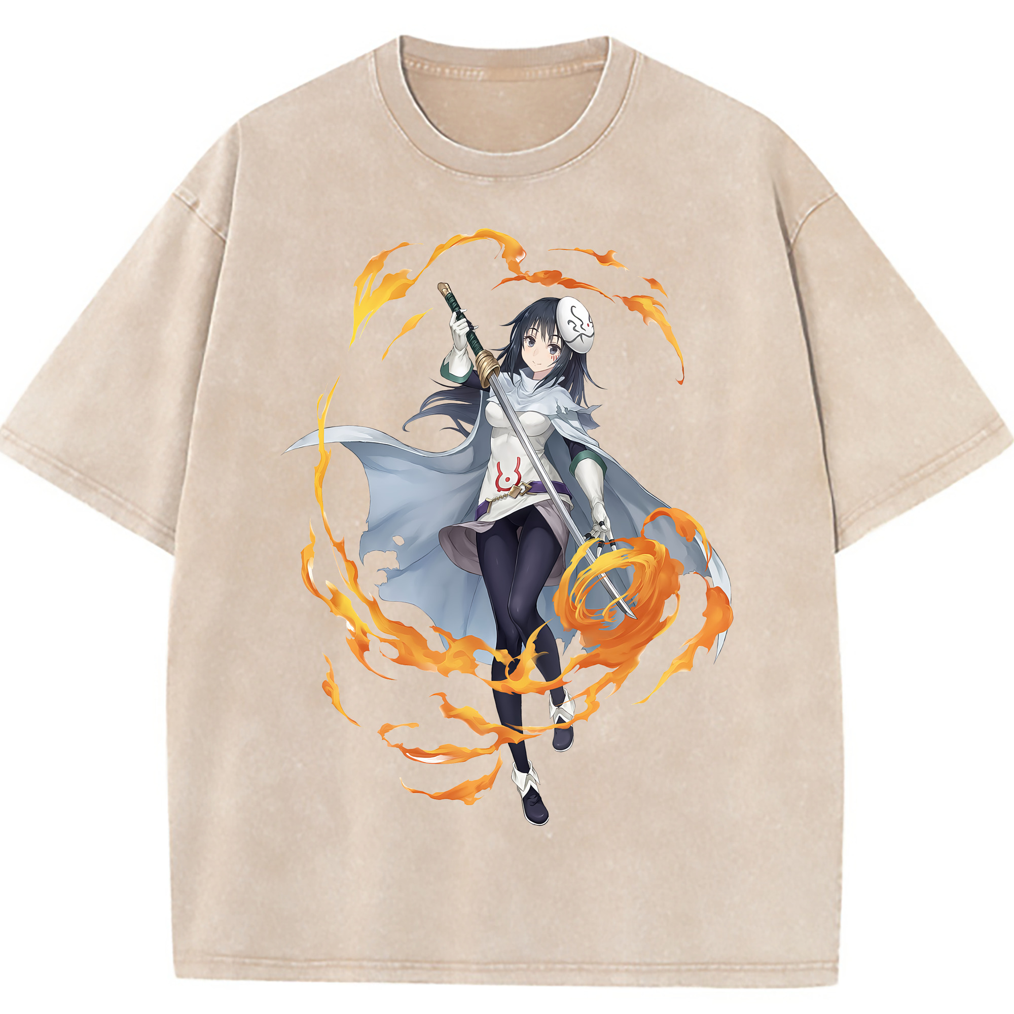 （画像用） 転スラ Regarding Reincarnated to Slime 綿100% ヴィンテージ風 半袖Tシャツ（フロントプリント）