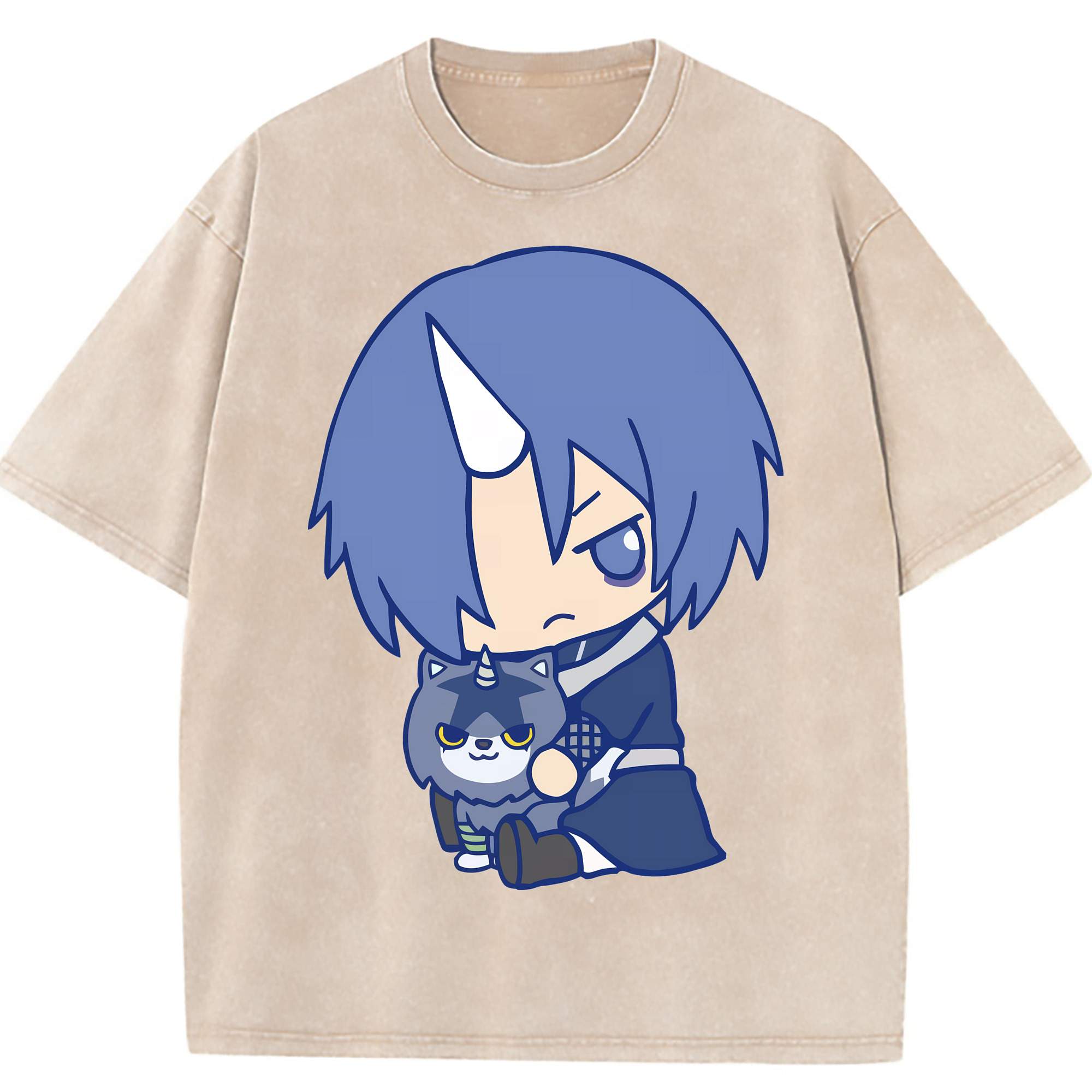 （画像用） 転スラ Regarding Reincarnated to Slime 綿100% ヴィンテージ風 半袖Tシャツ（フロントプリント）