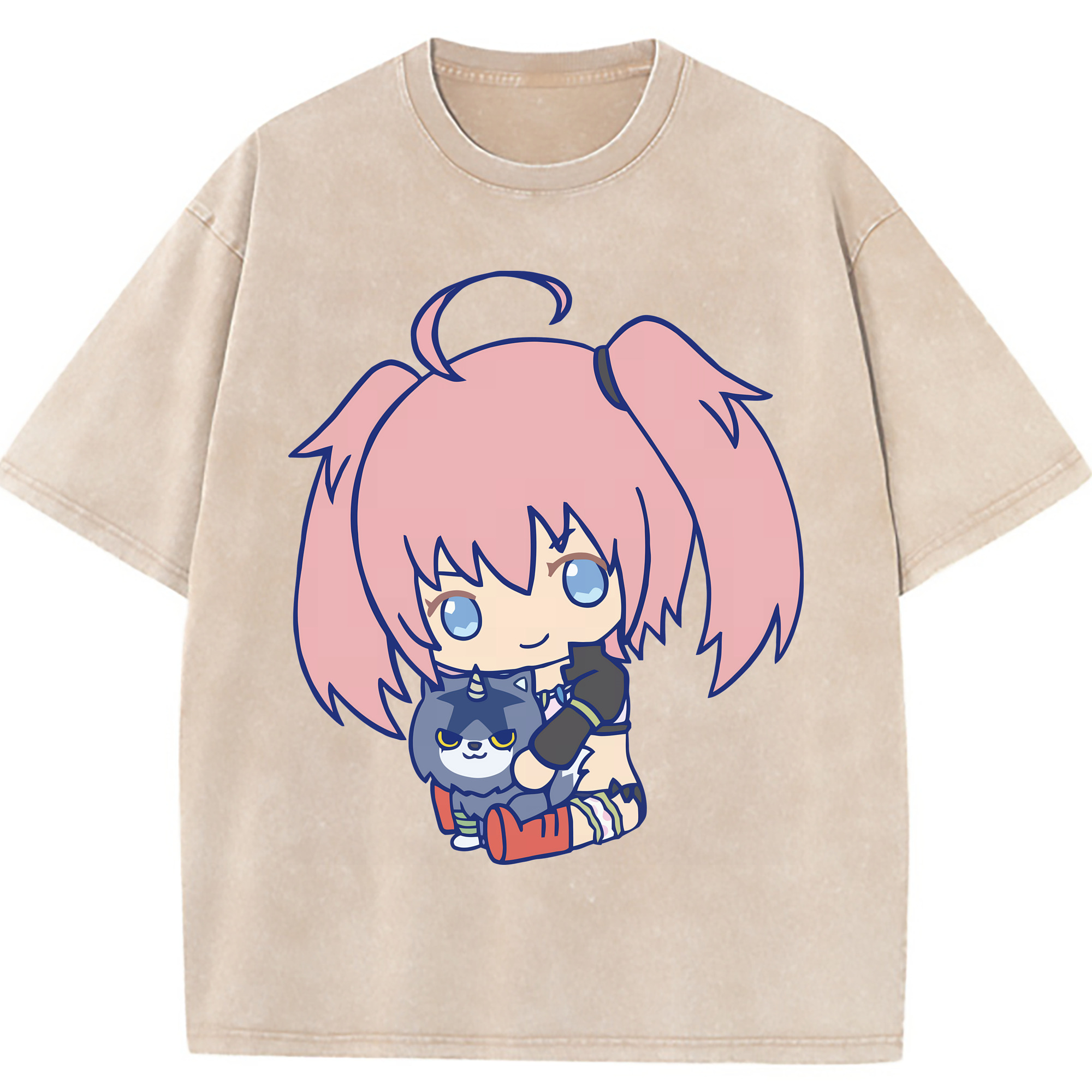 （画像用） 転スラ Regarding Reincarnated to Slime 綿100% ヴィンテージ風 半袖Tシャツ（フロントプリント）