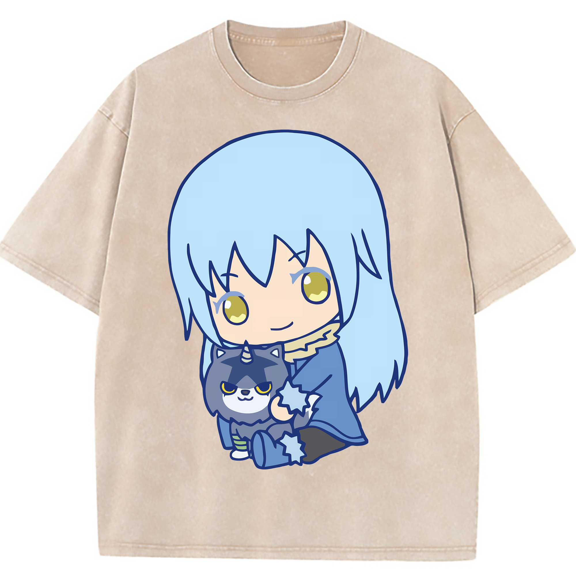 （画像用） 転スラ Regarding Reincarnated to Slime 綿100% ヴィンテージ風 半袖Tシャツ（フロントプリント）