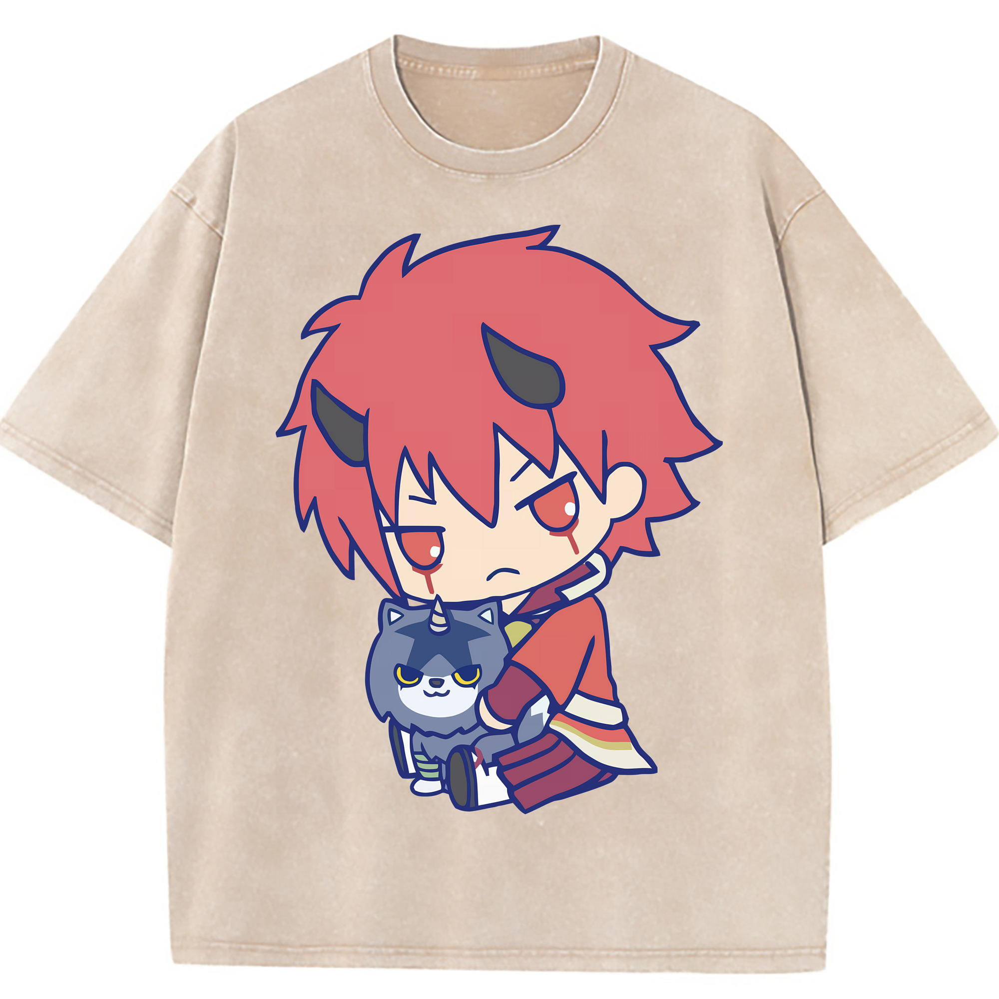 （画像用） 転スラ Regarding Reincarnated to Slime 綿100% ヴィンテージ風 半袖Tシャツ（フロントプリント）