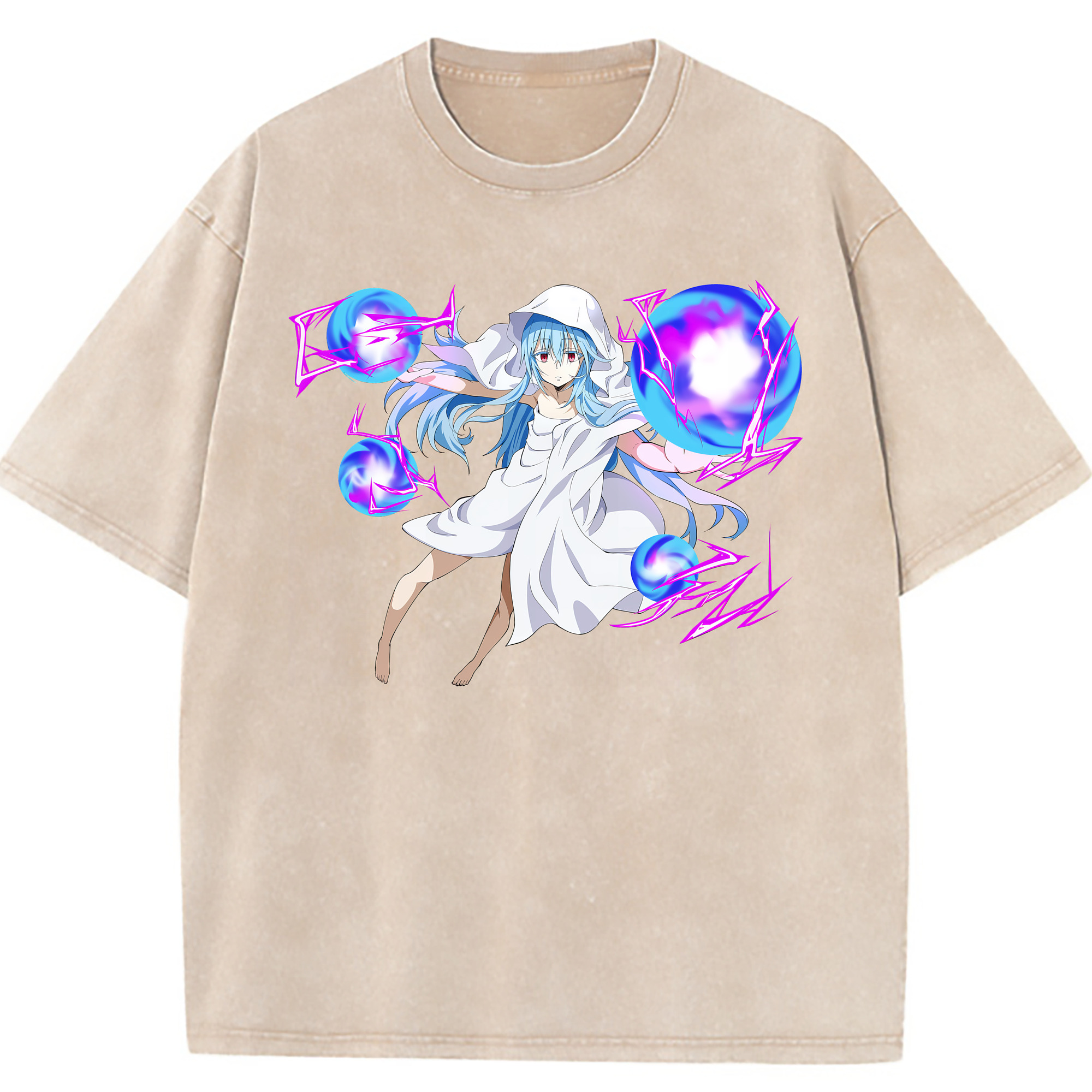 （画像用） 転スラ Regarding Reincarnated to Slime 綿100% ヴィンテージ風 半袖Tシャツ（フロントプリント）