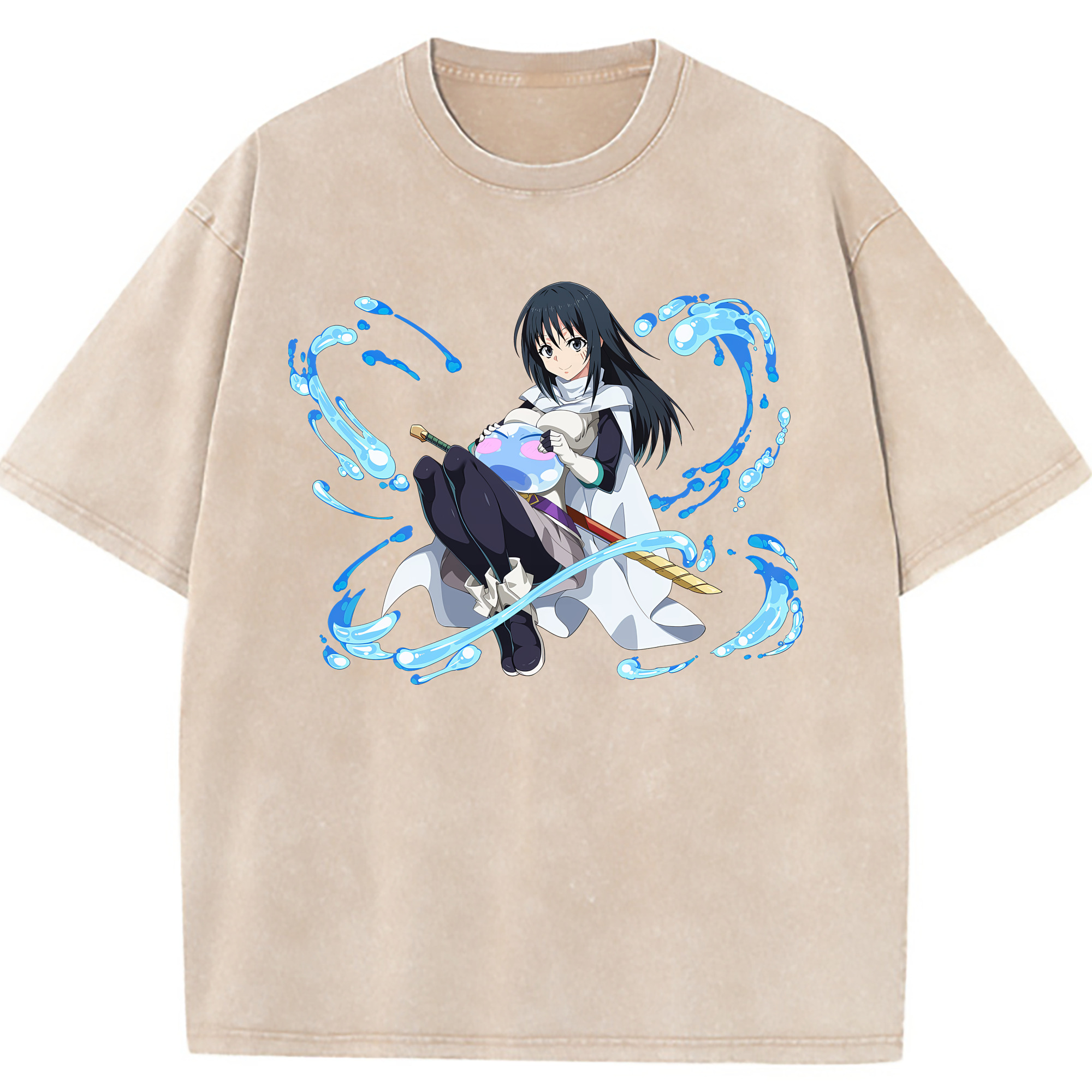 （画像用） 転スラ Regarding Reincarnated to Slime 綿100% ヴィンテージ風 半袖Tシャツ（フロントプリント）