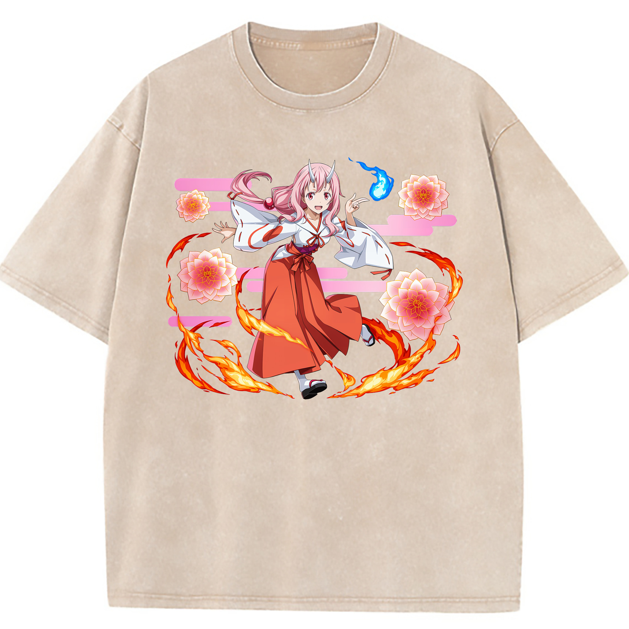 （画像用） 転スラ Regarding Reincarnated to Slime 綿100% ヴィンテージ風 半袖Tシャツ（フロントプリント）
