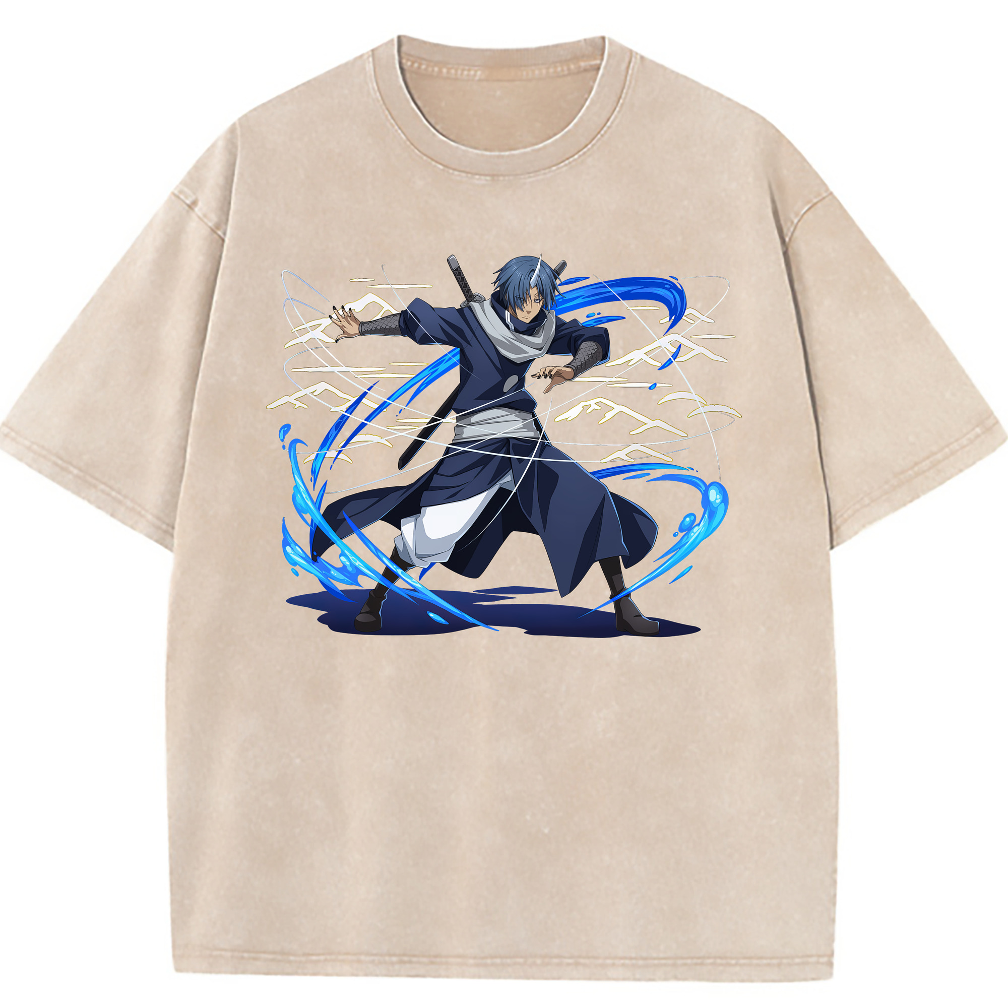 （画像用） 転スラ Regarding Reincarnated to Slime 綿100% ヴィンテージ風 半袖Tシャツ（フロントプリント）
