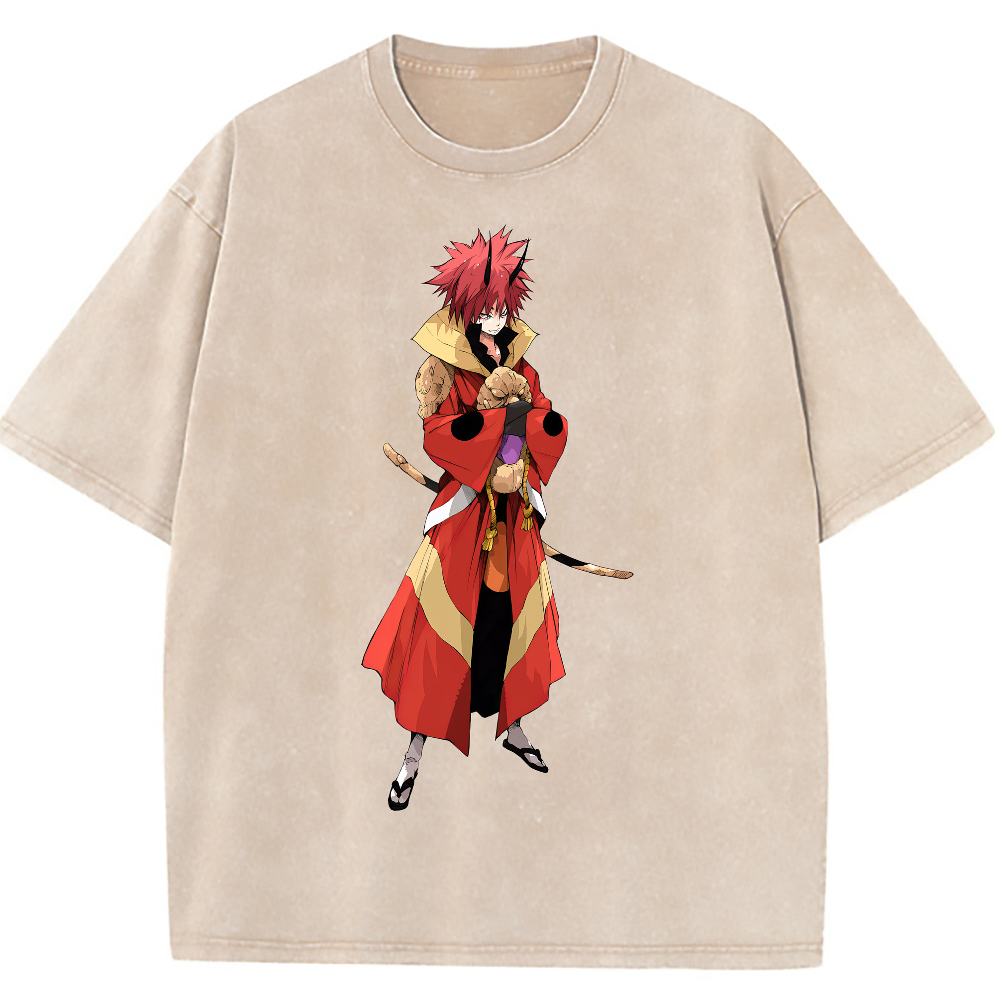 （画像用） 転スラ Regarding Reincarnated to Slime 綿100% ヴィンテージ風 半袖Tシャツ（フロントプリント）
