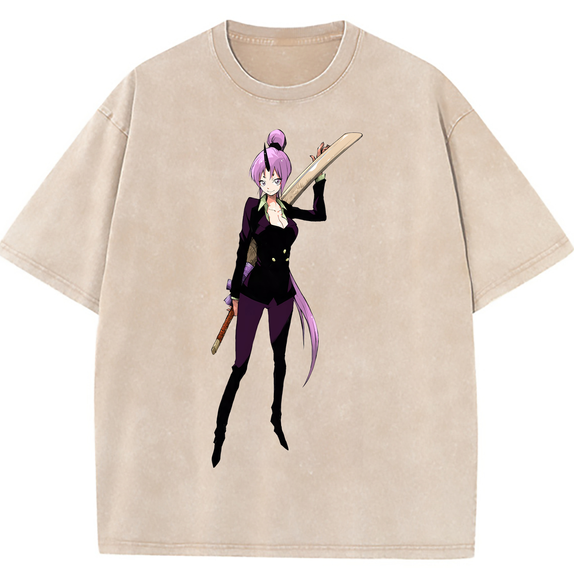 （画像用） 転スラ Regarding Reincarnated to Slime 綿100% ヴィンテージ風 半袖Tシャツ（フロントプリント）