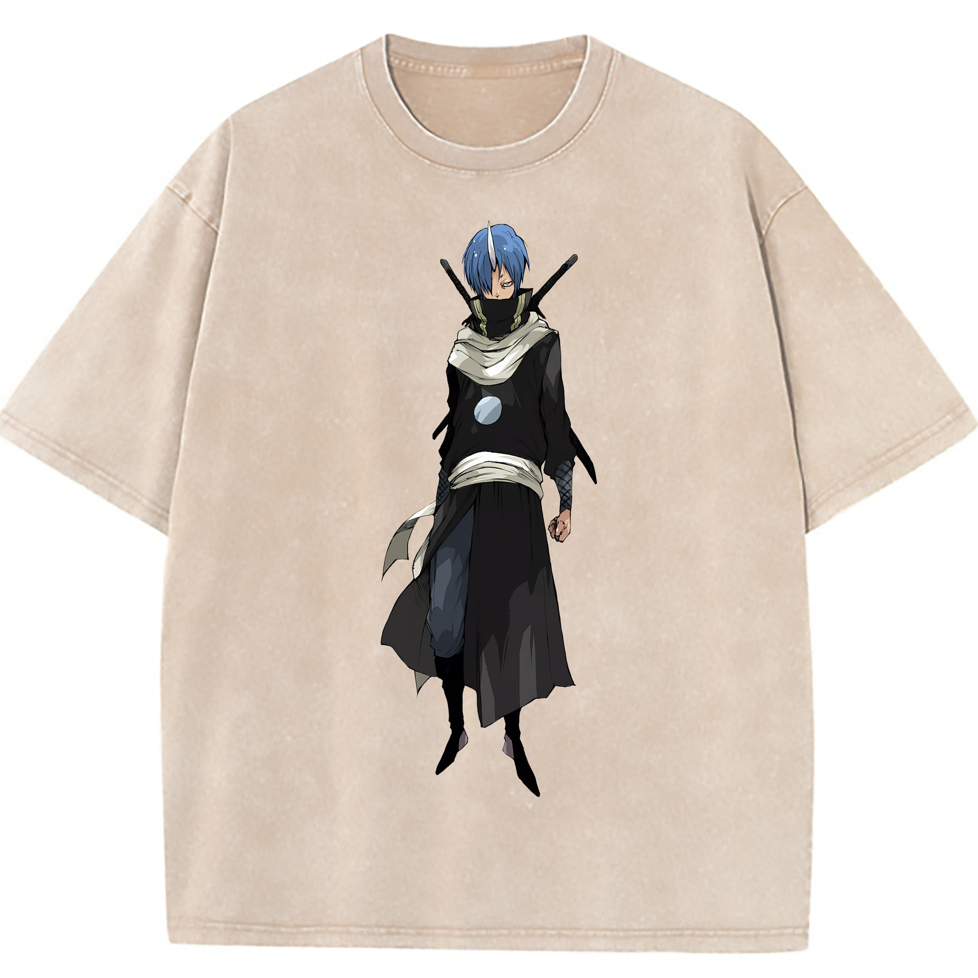 （画像用） 転スラ Regarding Reincarnated to Slime 綿100% ヴィンテージ風 半袖Tシャツ（フロントプリント）