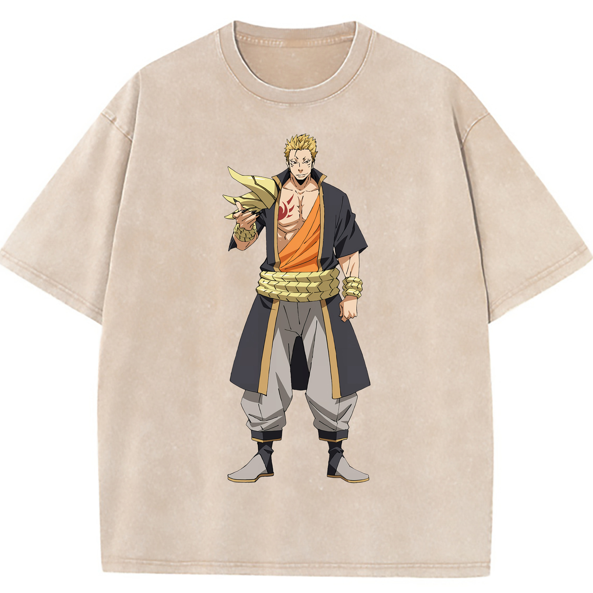 （画像用） 転スラ Regarding Reincarnated to Slime 綿100% ヴィンテージ風 半袖Tシャツ（フロントプリント）