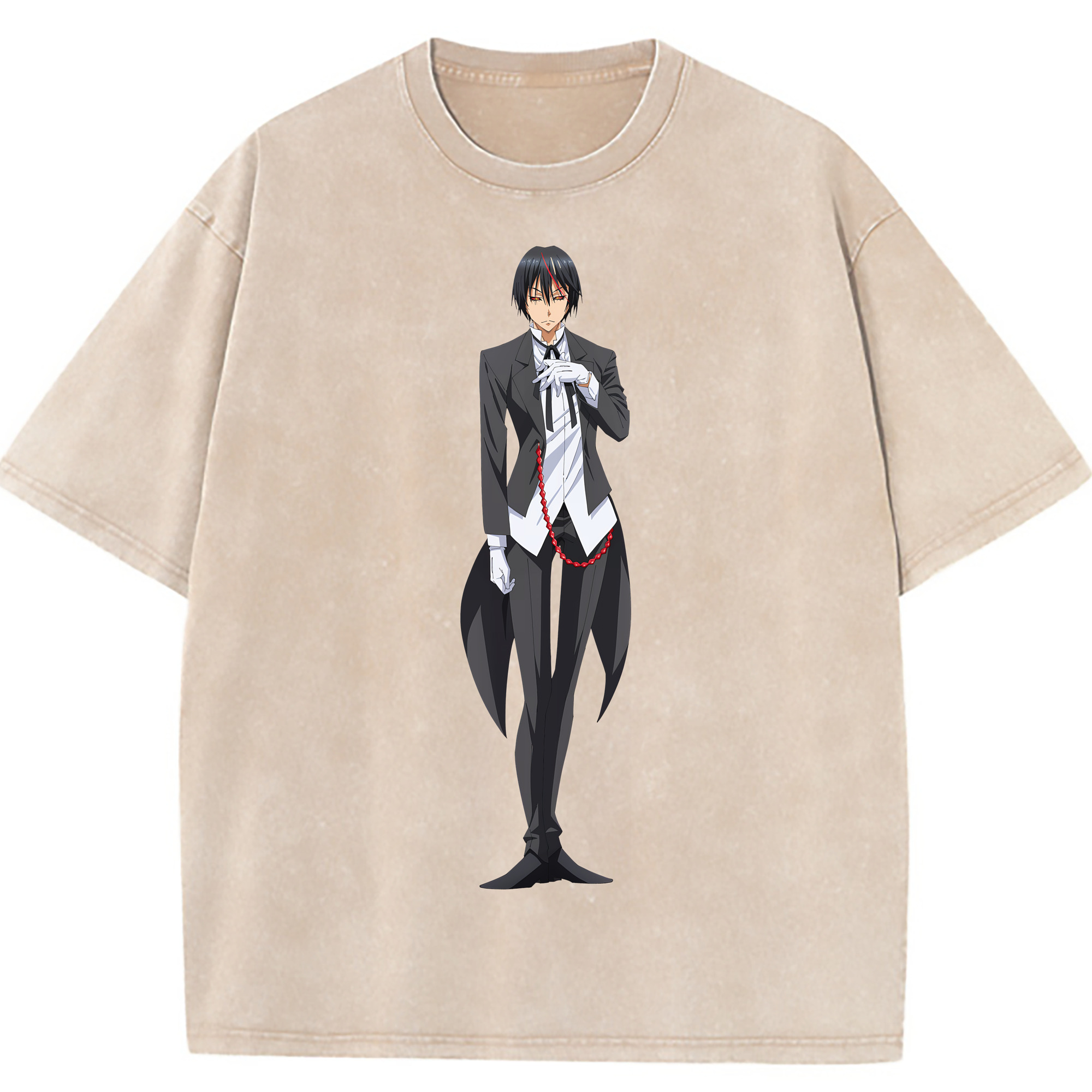 （画像用） 転スラ Regarding Reincarnated to Slime 綿100% ヴィンテージ風 半袖Tシャツ（フロントプリント）