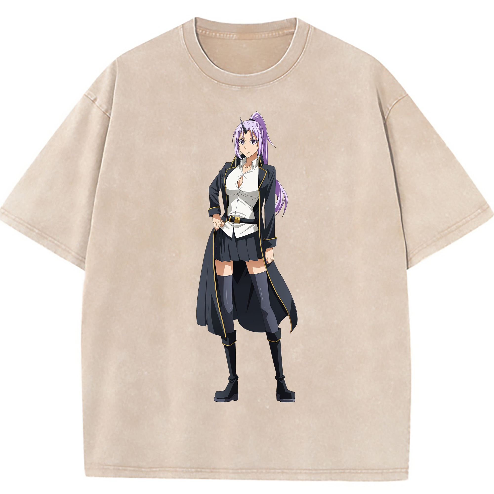 （画像用） 転スラ Regarding Reincarnated to Slime 綿100% ヴィンテージ風 半袖Tシャツ（フロントプリント）