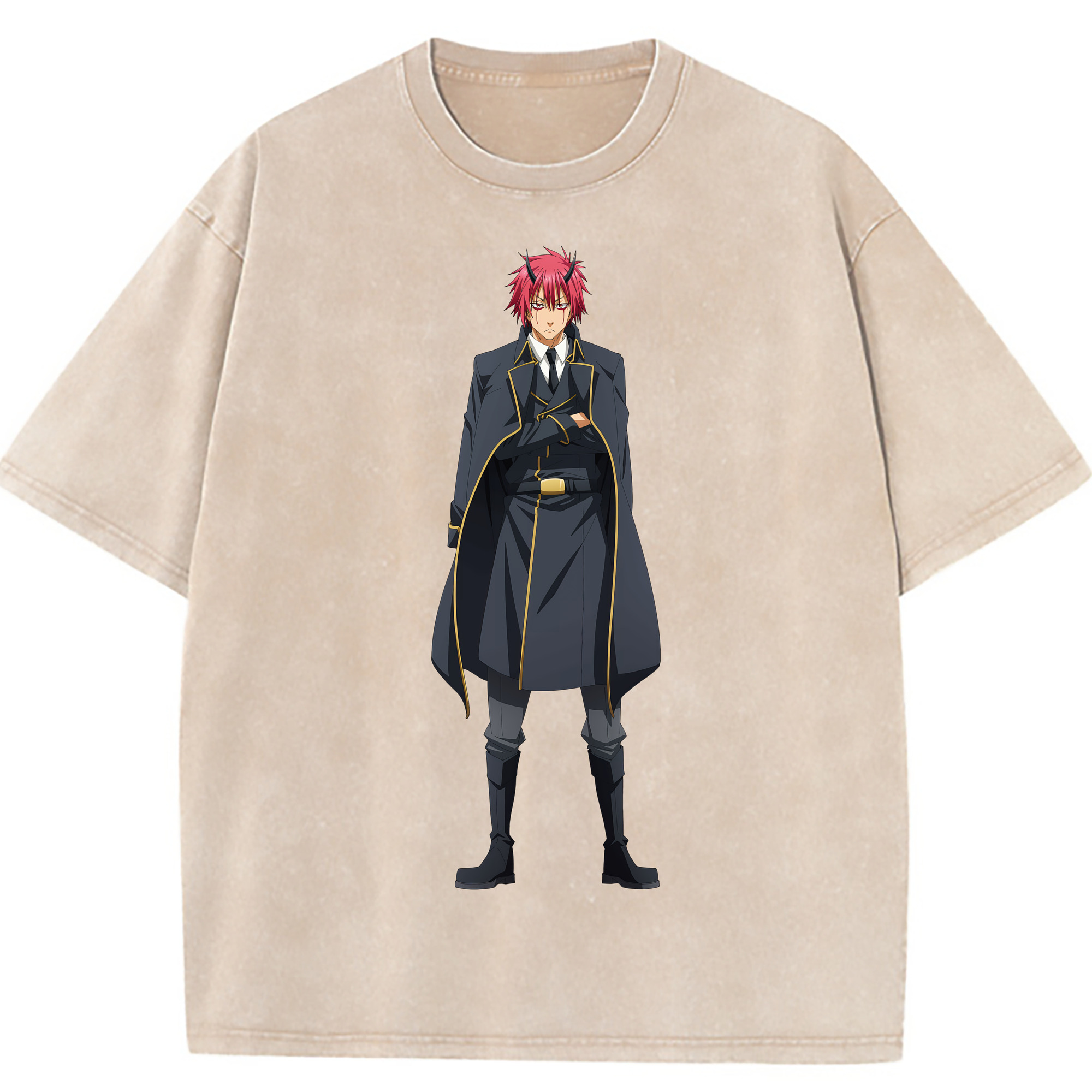 （画像用） 転スラ Regarding Reincarnated to Slime 綿100% ヴィンテージ風 半袖Tシャツ（フロントプリント）