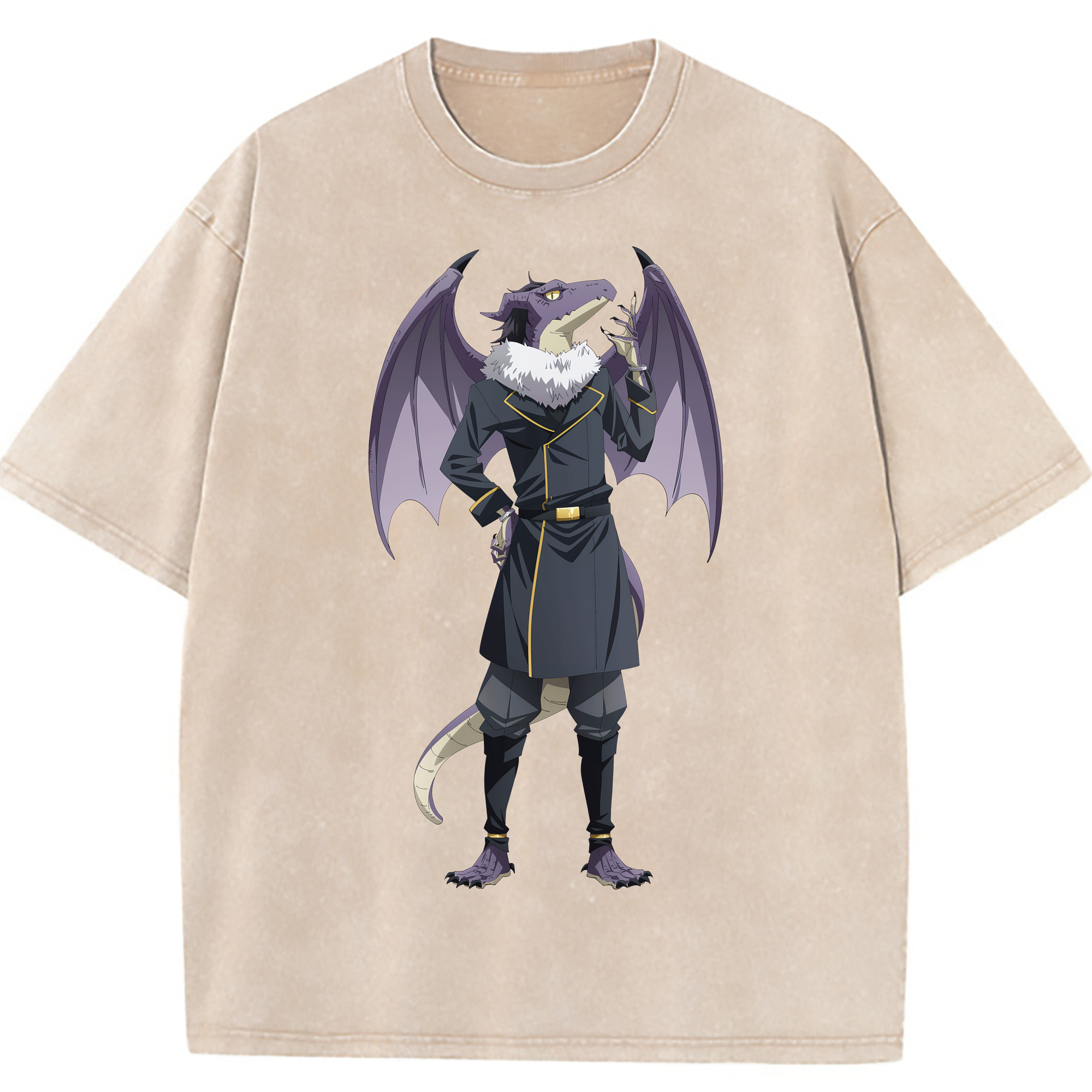 （画像用） 転スラ Regarding Reincarnated to Slime 綿100% ヴィンテージ風 半袖Tシャツ（フロントプリント）