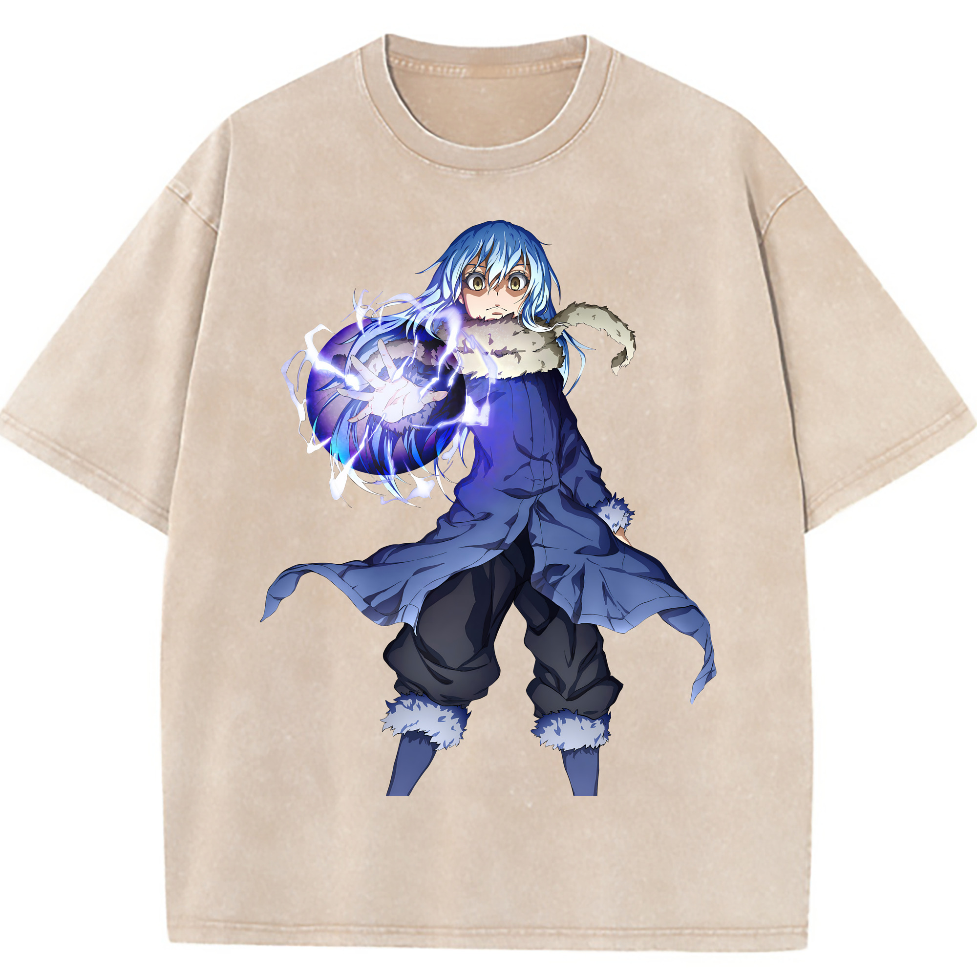 （画像用） 転スラ Regarding Reincarnated to Slime 綿100% ヴィンテージ風 半袖Tシャツ（フロントプリント）