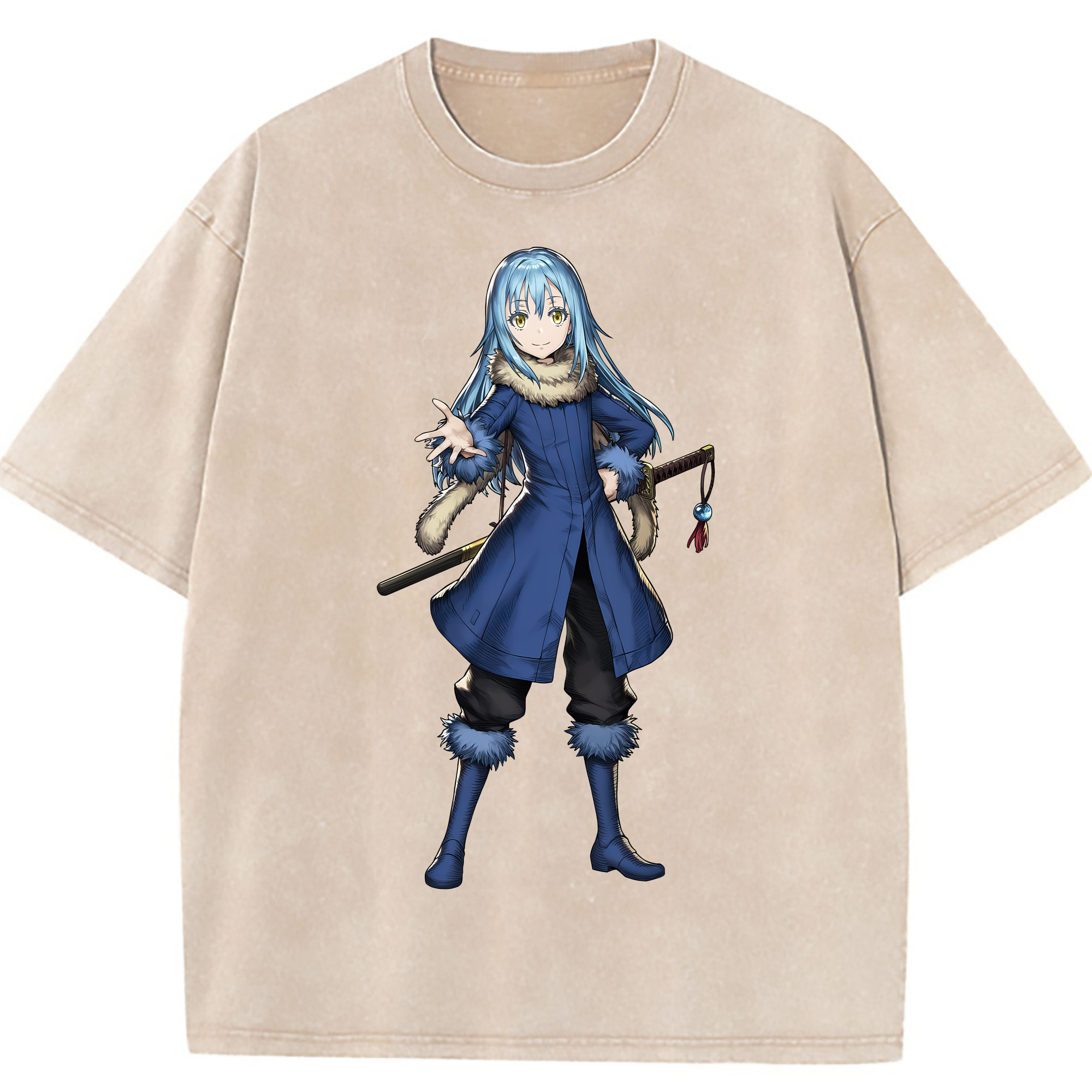 （画像用） 転スラ Regarding Reincarnated to Slime 綿100% ヴィンテージ風 半袖Tシャツ（フロントプリント）