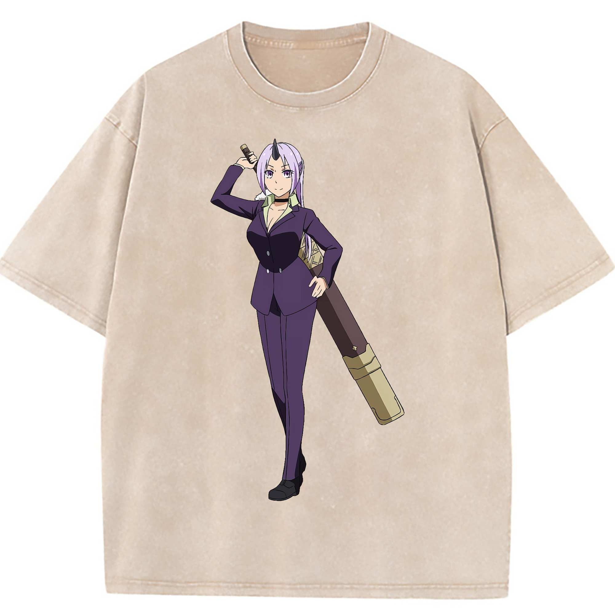 （画像用） 転スラ Regarding Reincarnated to Slime 綿100% ヴィンテージ風 半袖Tシャツ（フロントプリント）