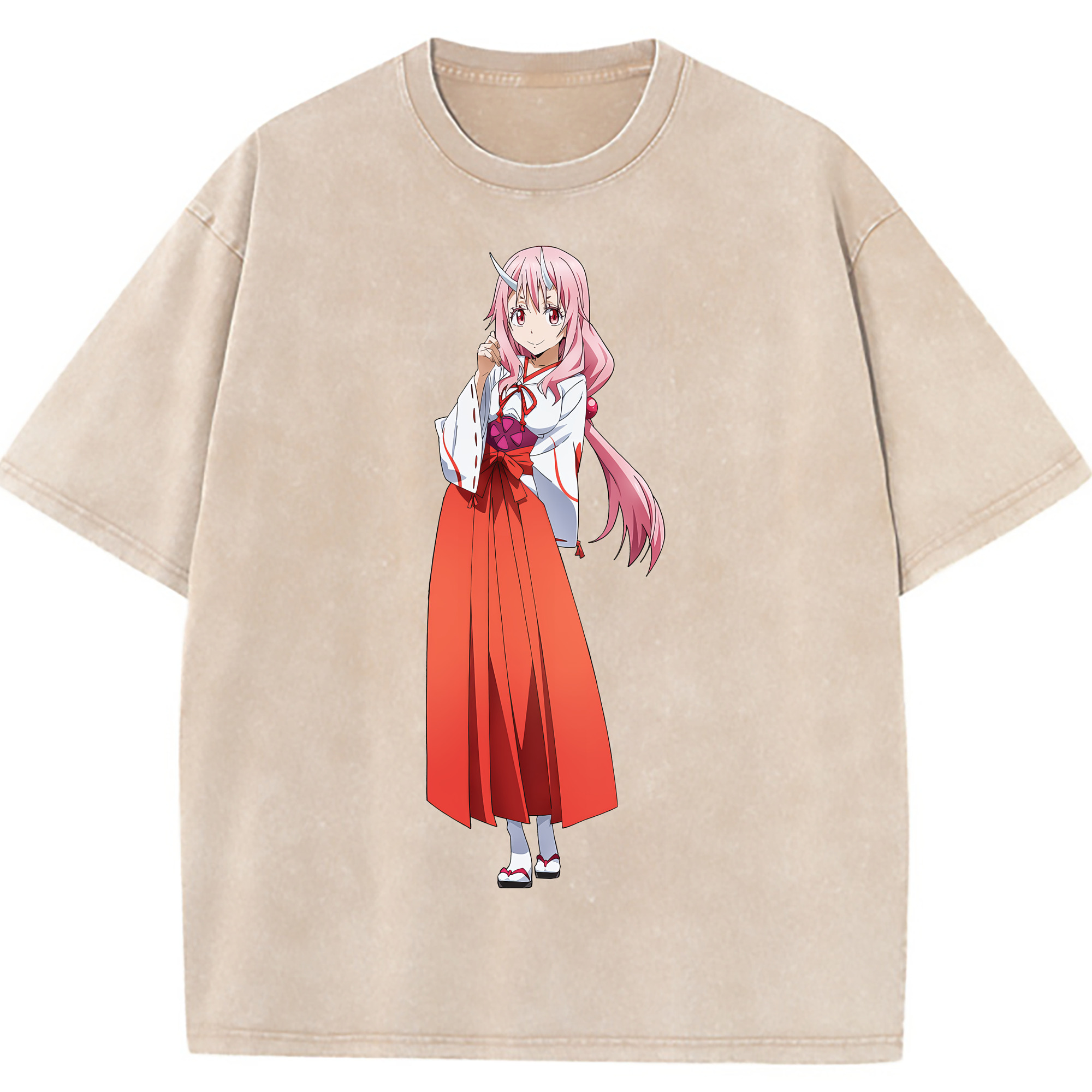（画像用） 転スラ Regarding Reincarnated to Slime 綿100% ヴィンテージ風 半袖Tシャツ（フロントプリント）