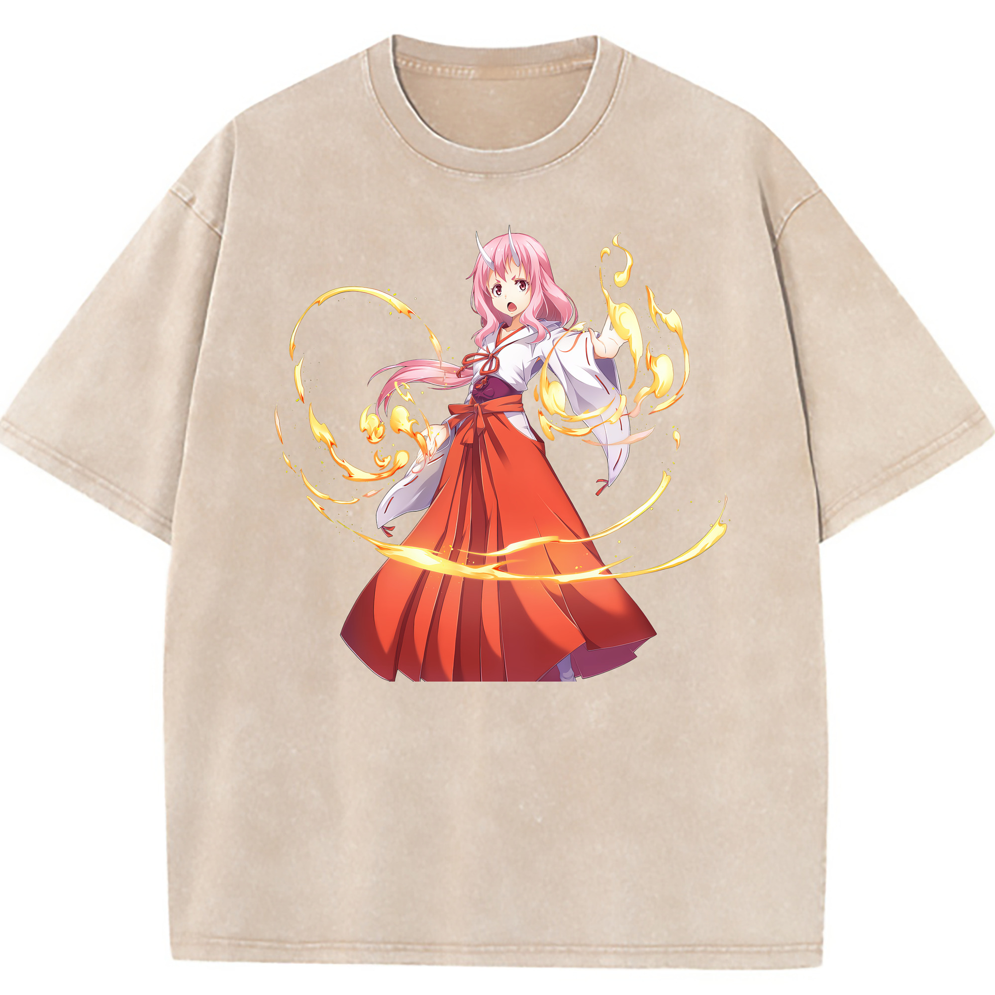 （画像用） 転スラ Regarding Reincarnated to Slime 綿100% ヴィンテージ風 半袖Tシャツ（フロントプリント）