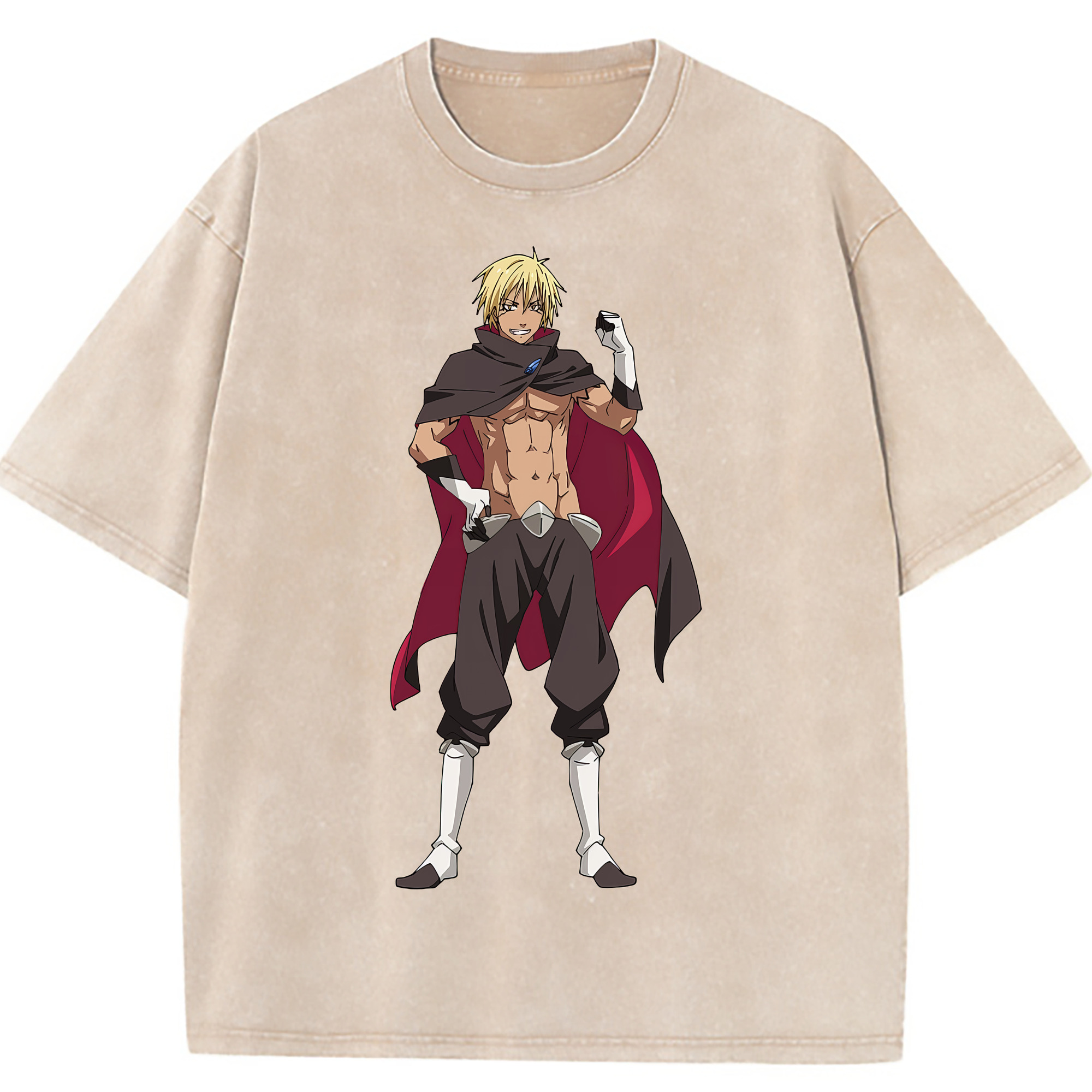 （画像用） 転スラ Regarding Reincarnated to Slime 綿100% ヴィンテージ風 半袖Tシャツ（フロントプリント）